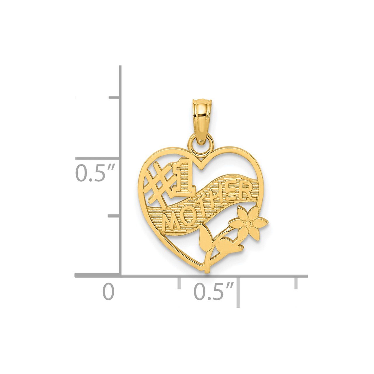 14K #1 MOTHER in Heart Frame Charm-2