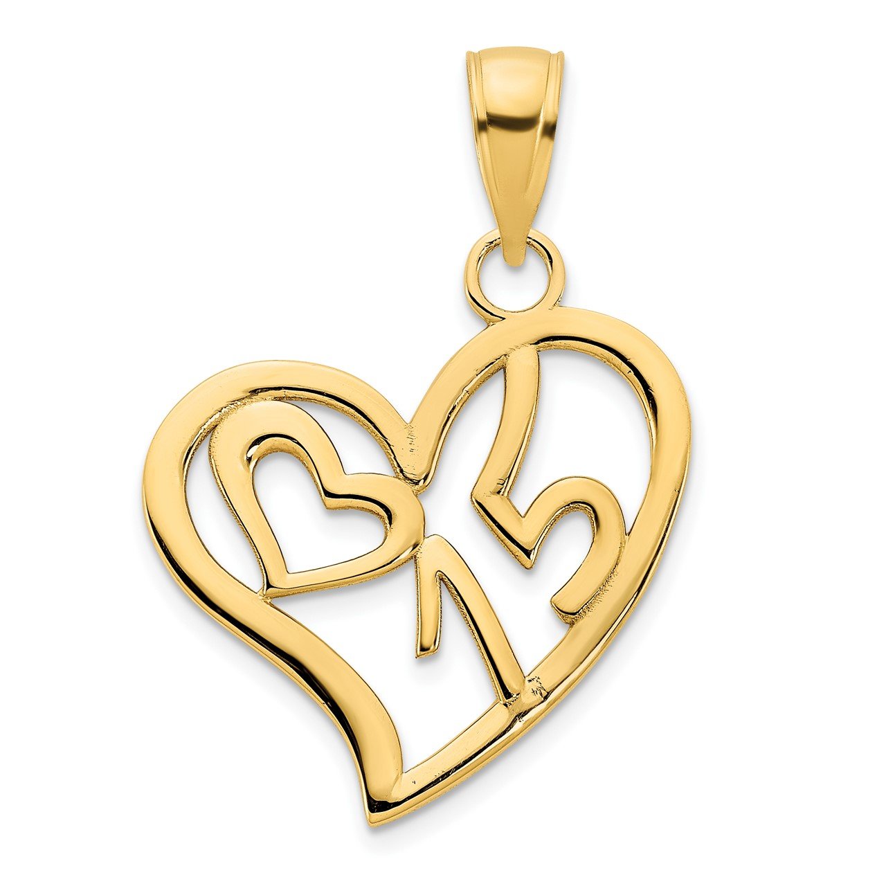 14k #15 Heart Pendant