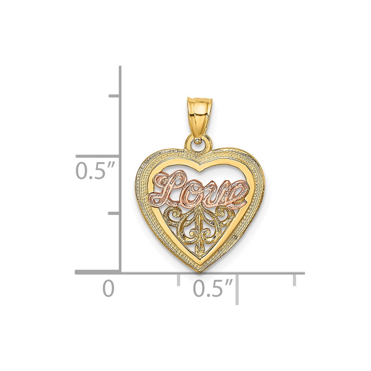 14k Two-Tone LOVE Heart Charm-2