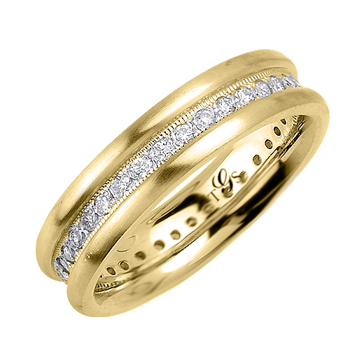 14k White / Yellow / Rose Gold Diamond Band-1