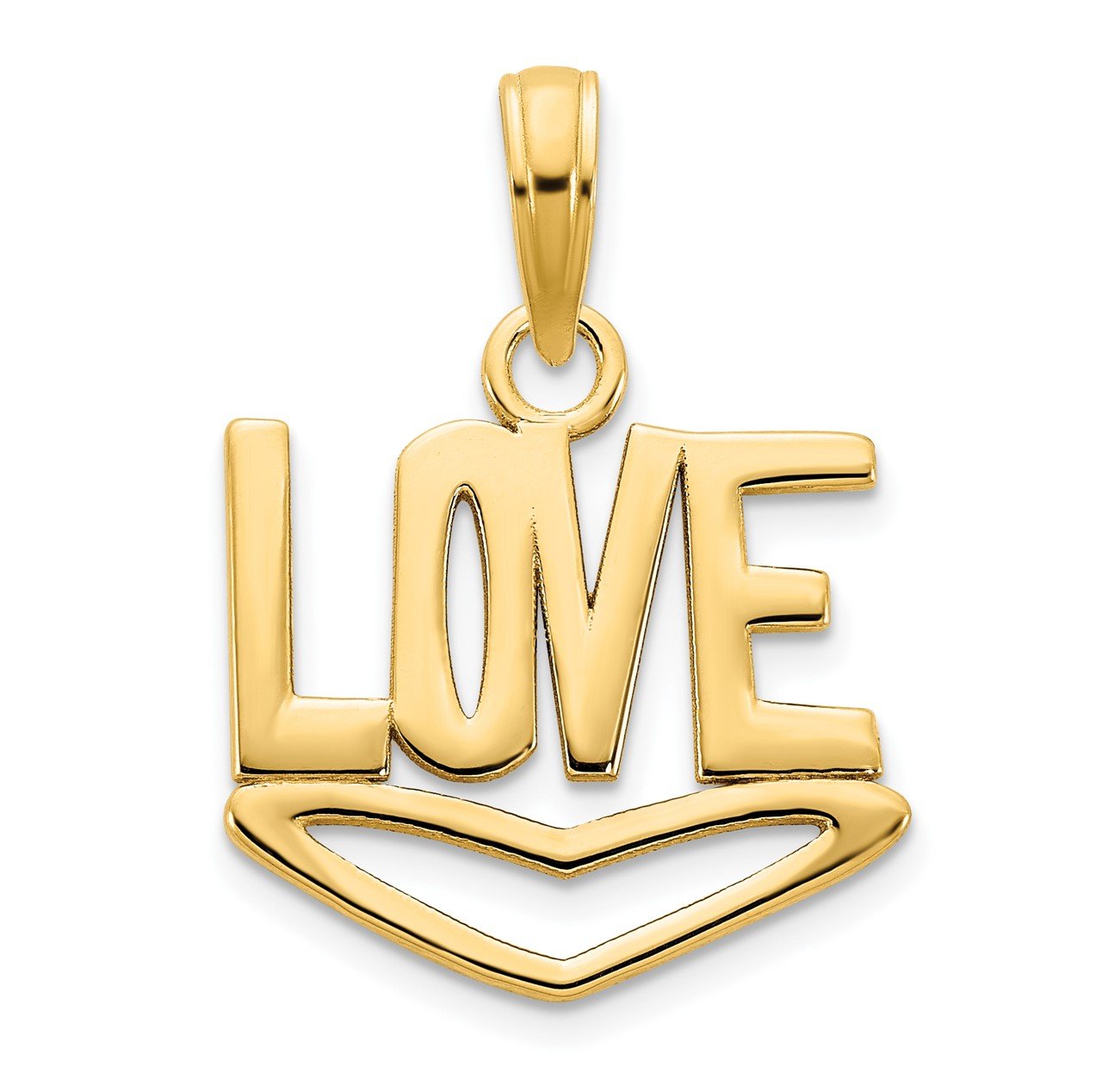 14k LOVE with Heart Pendant