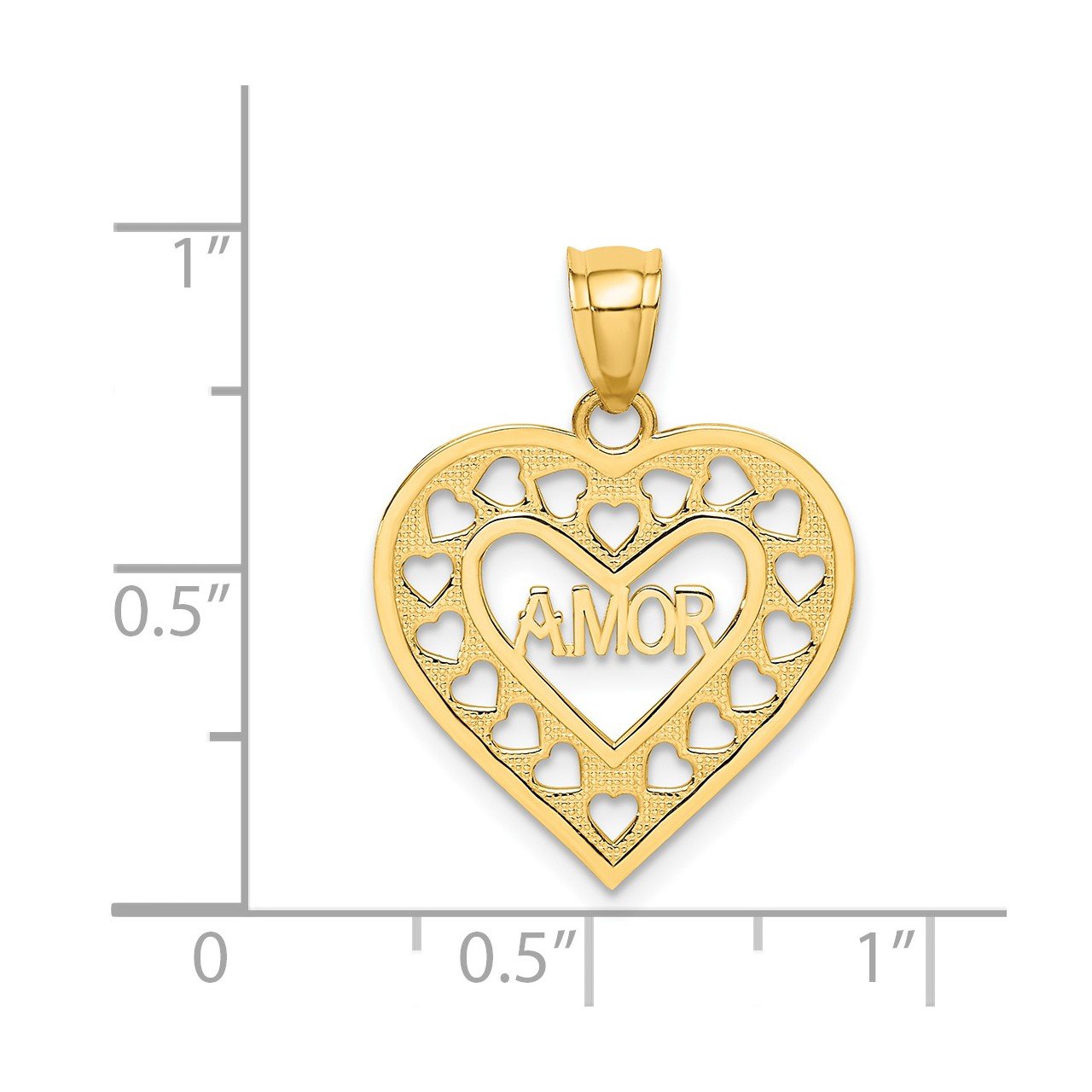 14k AMOR in Cut-out Heart Charm-2