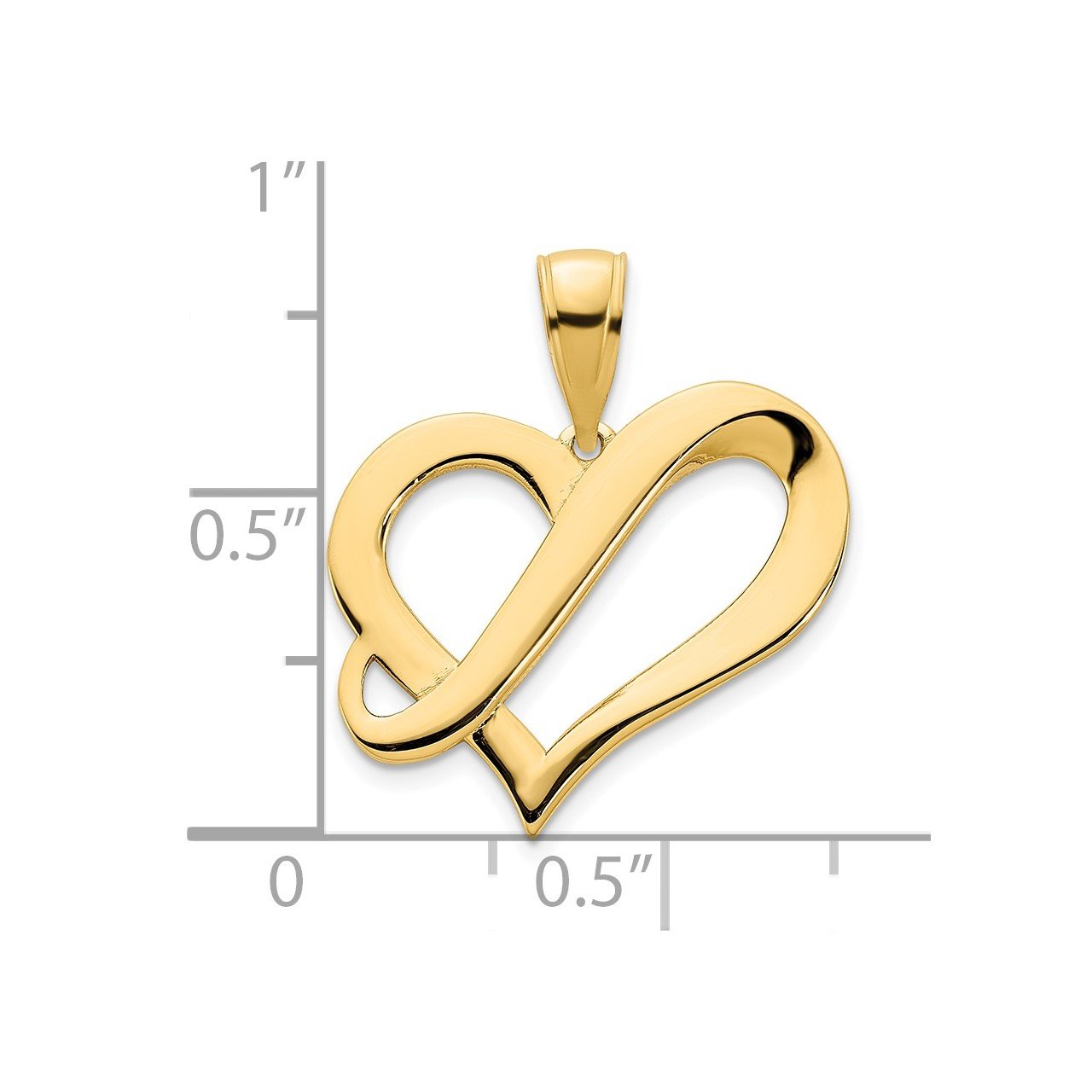 14k Fancy Heart Pendant-2