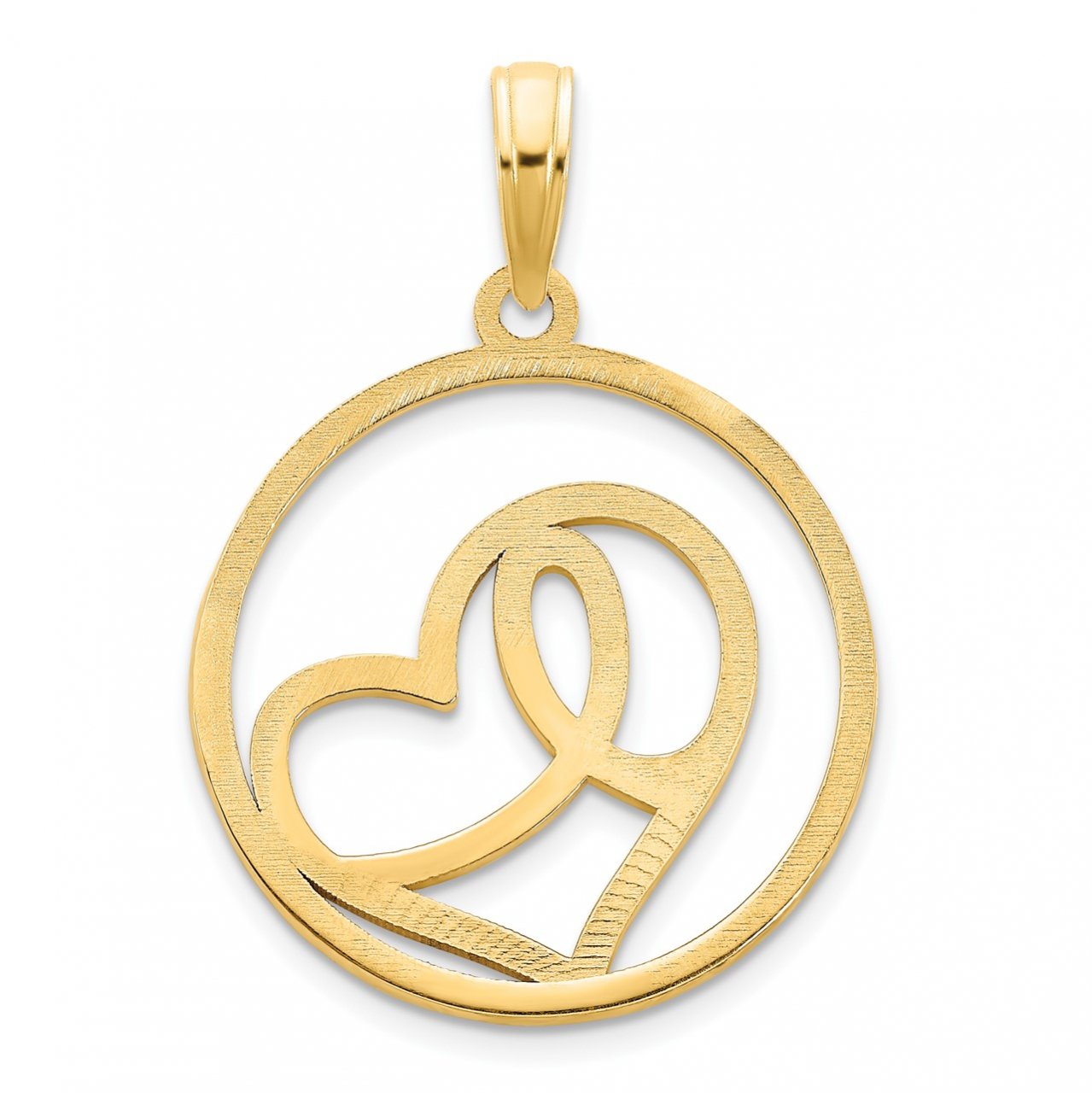 14ky Heart Circle Pendant-3