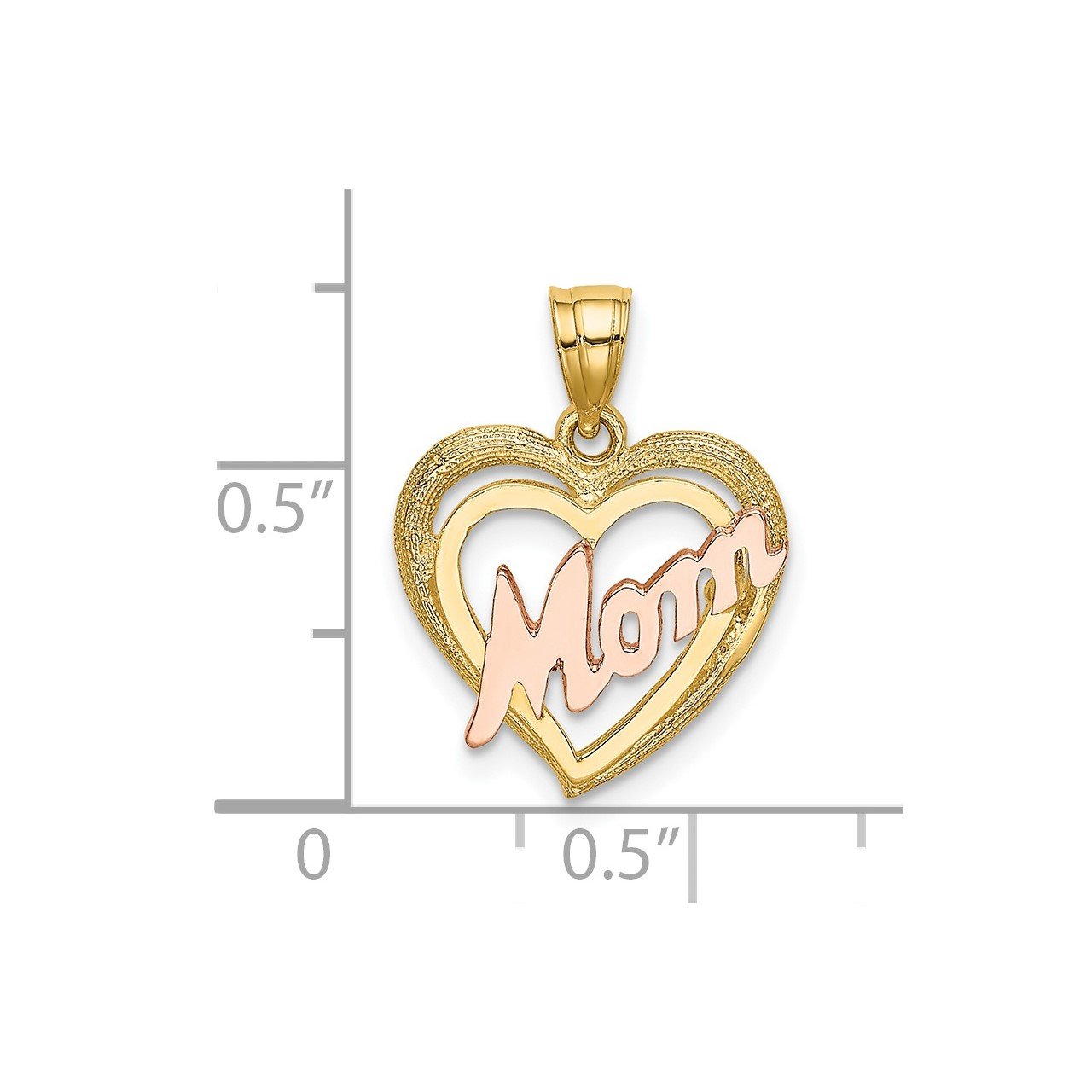 14k Two-Tone MOM Heart Charm-2