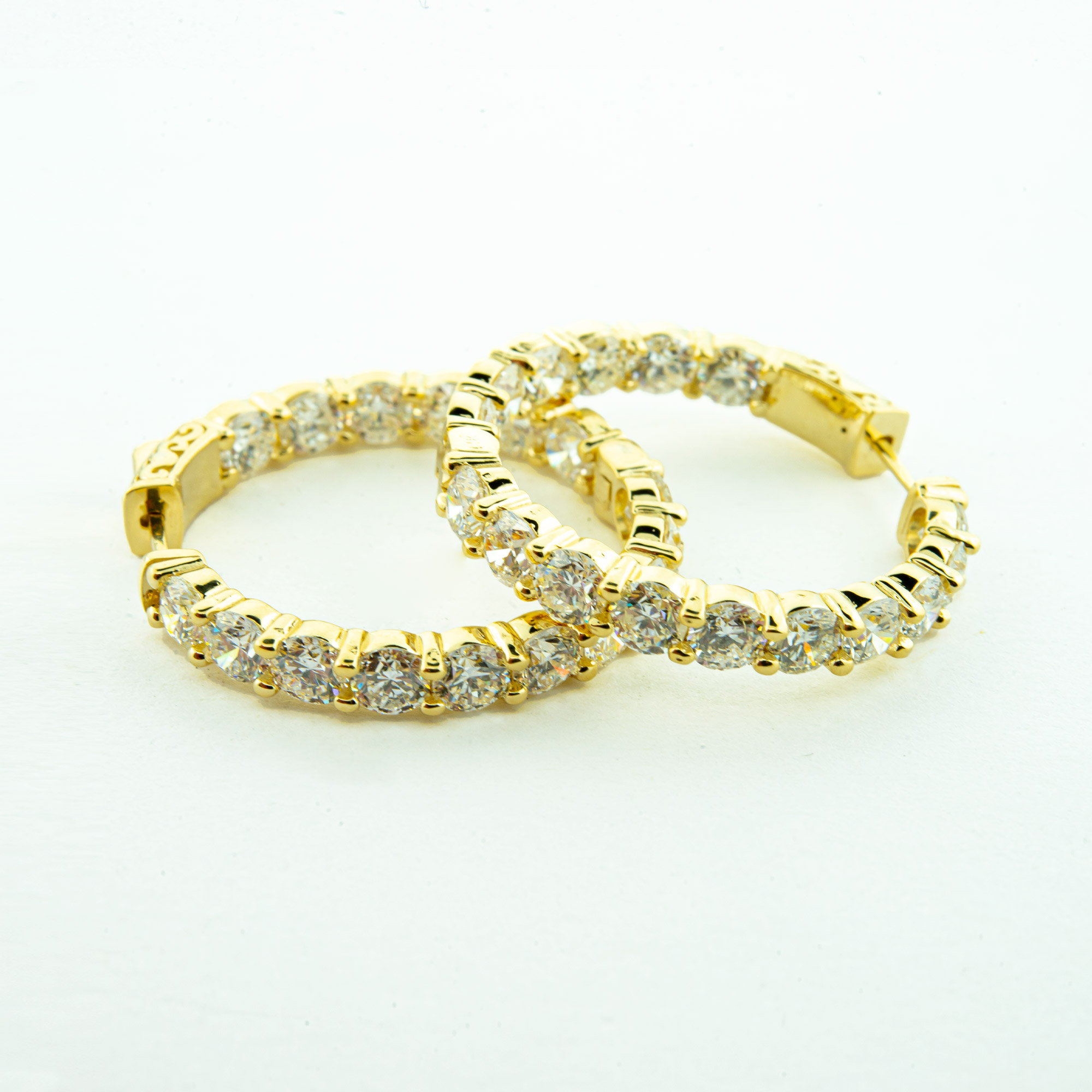 14k Yellow Gold Diamond Hoop-2