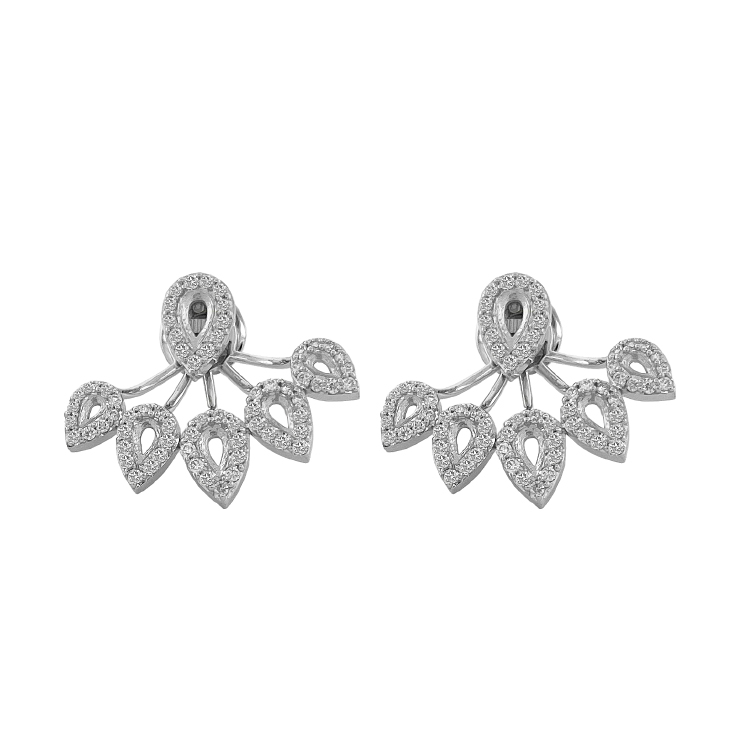 14k White Gold Diamond Earrings