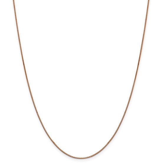 Leslie's 14K Rose Gold .8mm Box with Lobster Clasp Chain