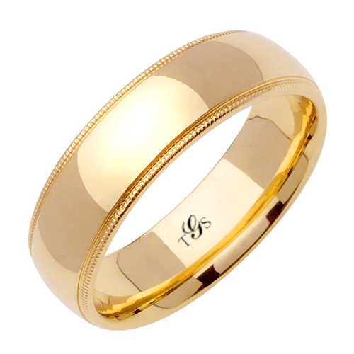 14K Yellow/White/Rose Gold Beaded Milgrain Band-3