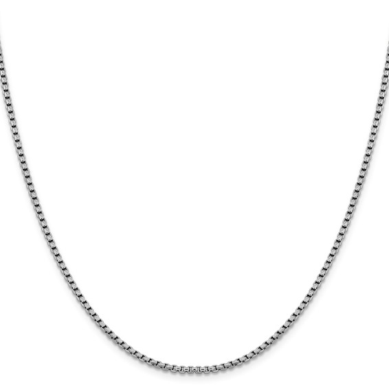 Leslie's 14K White Gold 2.4mm D/C Round Box Chain