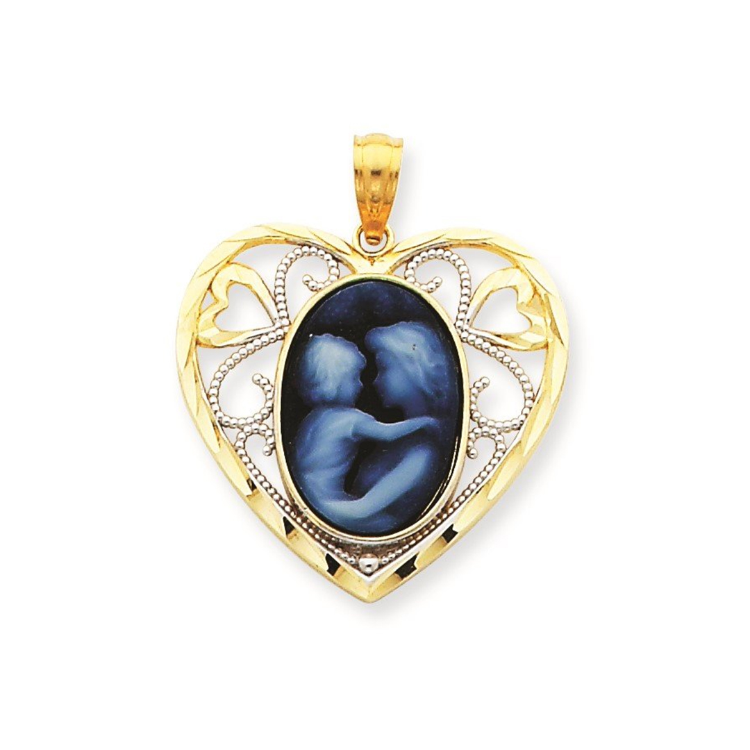 14K Everlasting Love Cameo with Sentiment Pendant