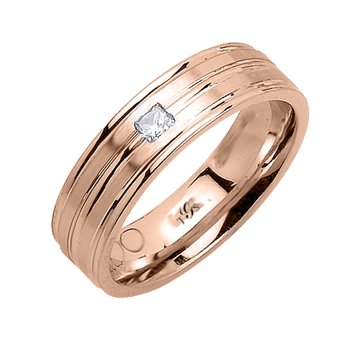 14k White/Yellow/Rose Gold Natural Diamond Unisex Band-2