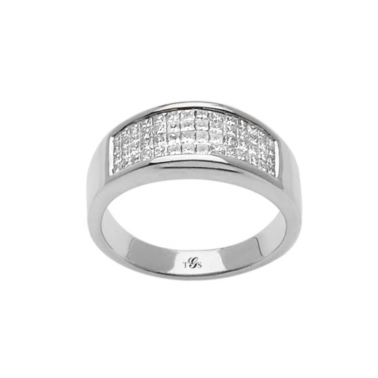 14k White / Yellow / Rose Gold Diamond Men Band