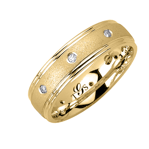 14k White/Yellow/Rose God Natural Diamond Unisex Band-1