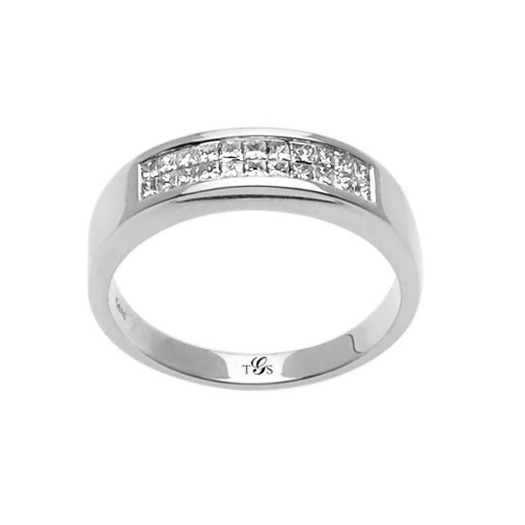 14k White / Yellow / Rose Gold Diamond Men Band