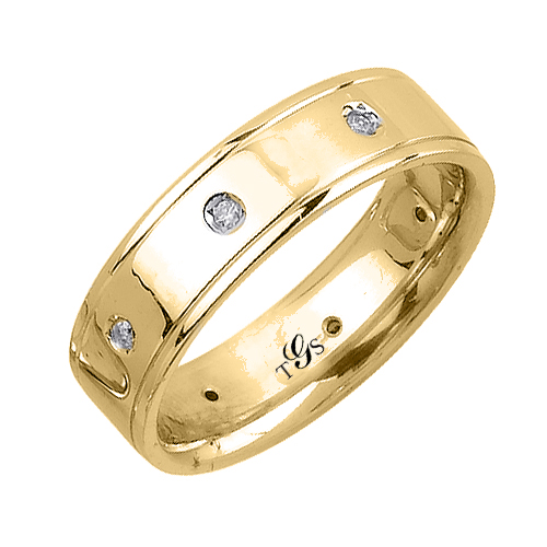 14k White/Yellow/Rose Gold Natural Diamond Unisex Band-1