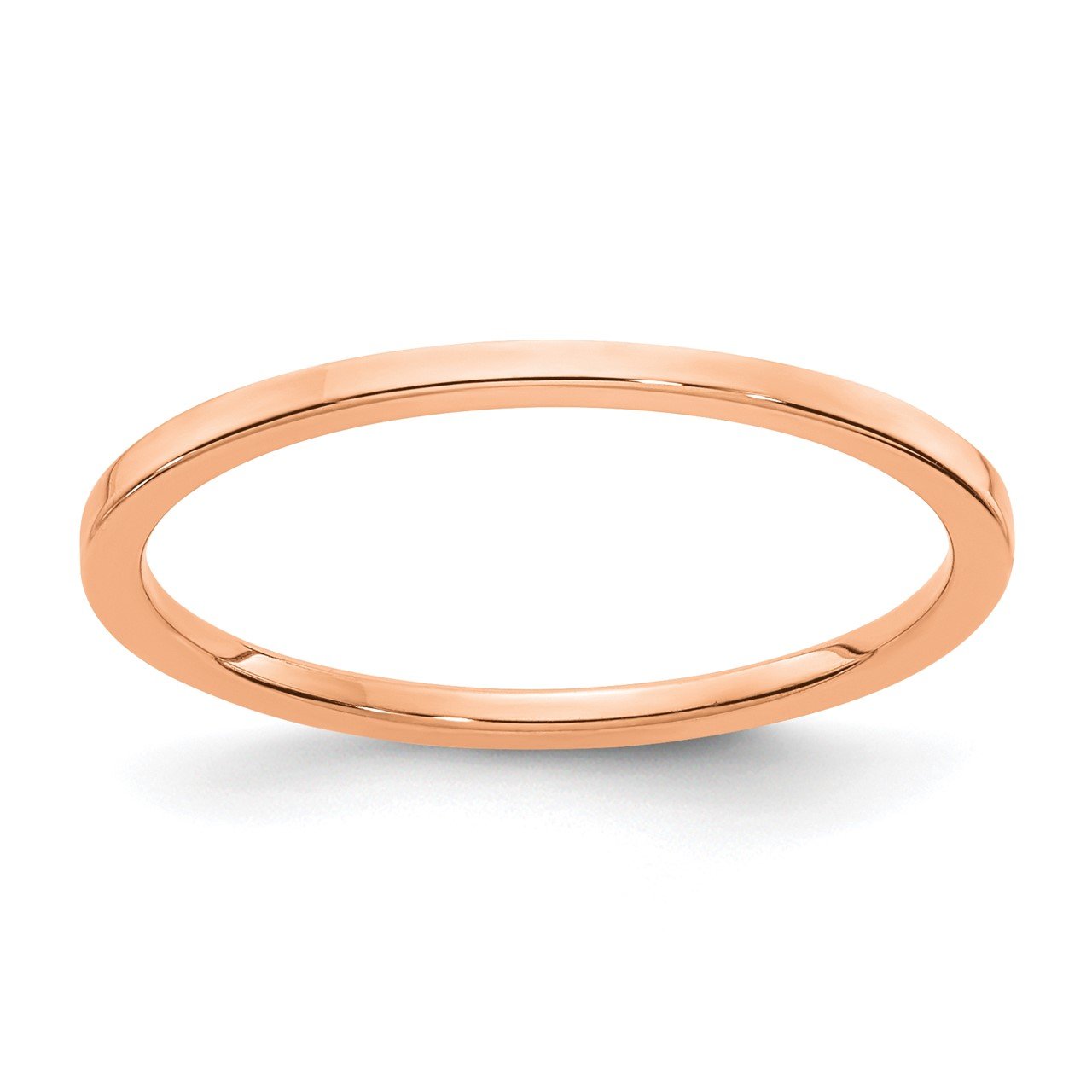 14K Rose Gold 1.2mm Flat Stackable Band