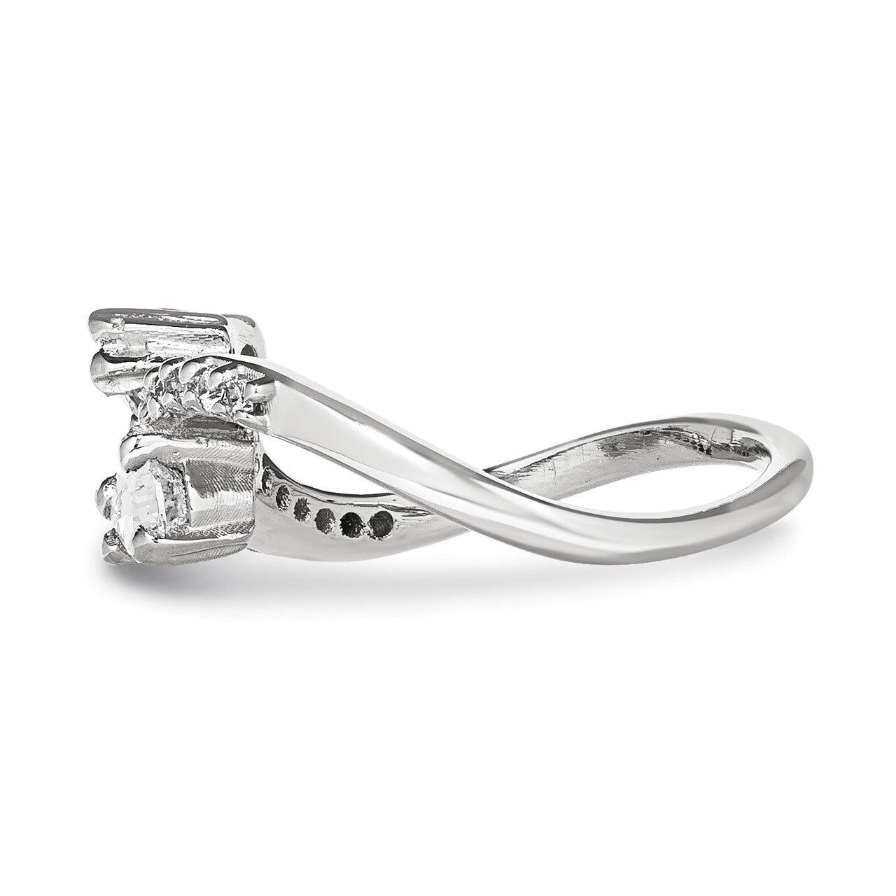 14KW VS Diamond 2-stone Ring Semi-Mount - 6x4 mm center stones-2