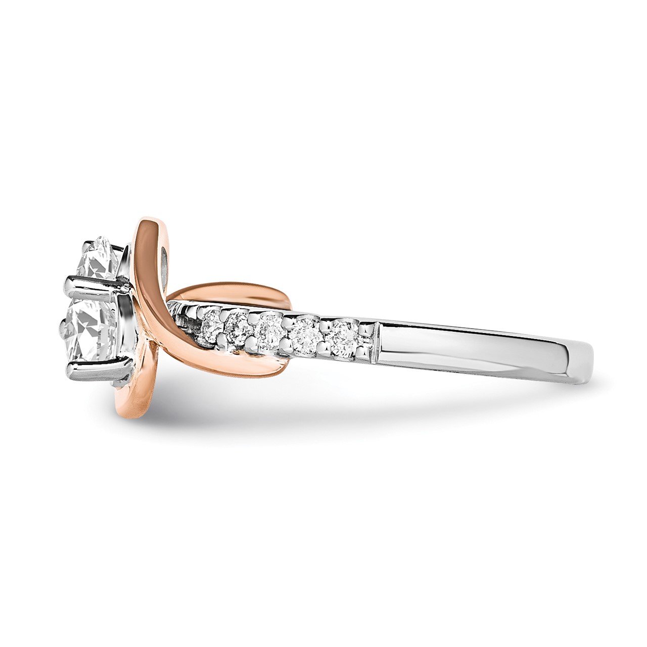 14k White and Rose Gold Diamond Semi-Mount Ring-2