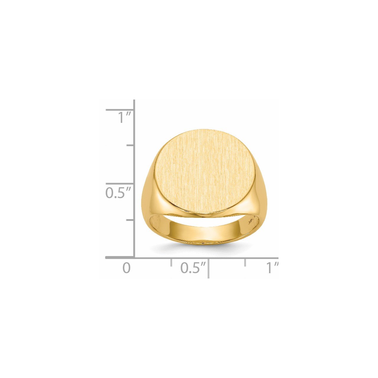 14k 17.5x18.0mm Closed Back Men's Signet Ring-4