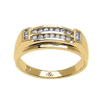 14k  Yellow / White / Rose Gold Diamond Band