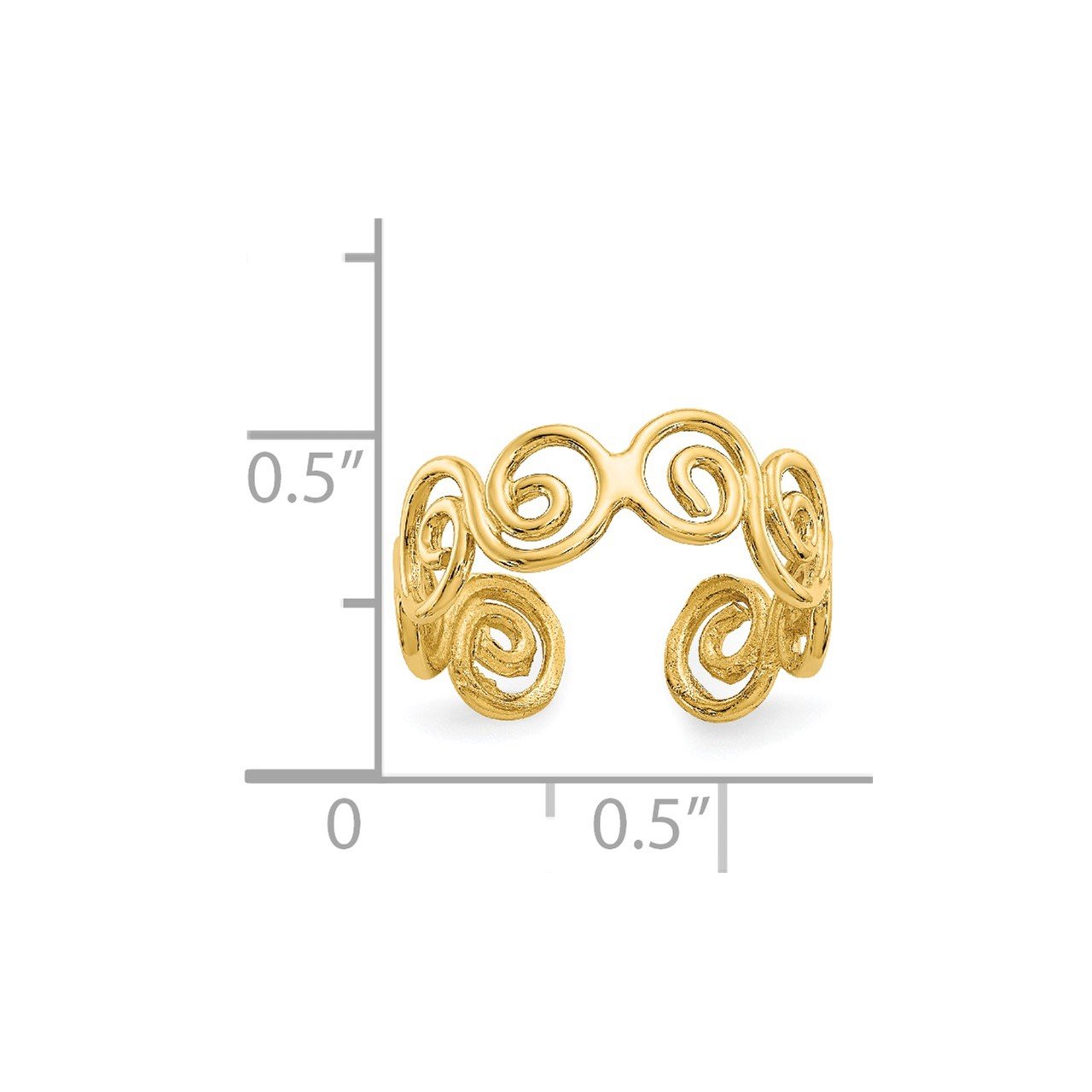 14k Scroll Toe Ring-6