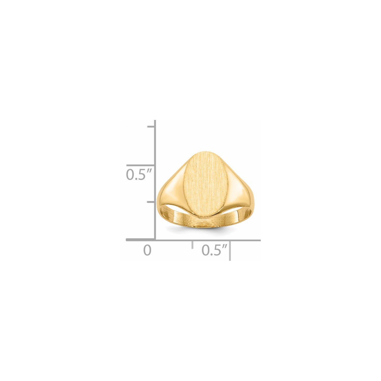 14k 12.0x8.5mm Closed Back Signet Ring-4