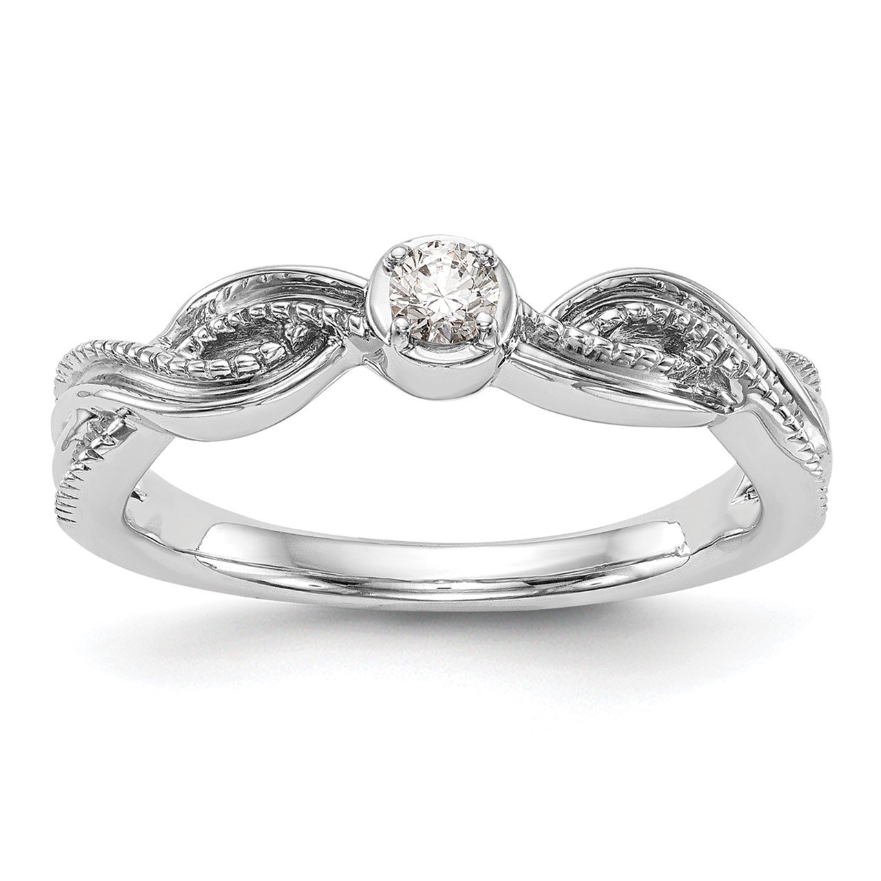 14K White Gold Complete Diamond Promise/Engagement Ring