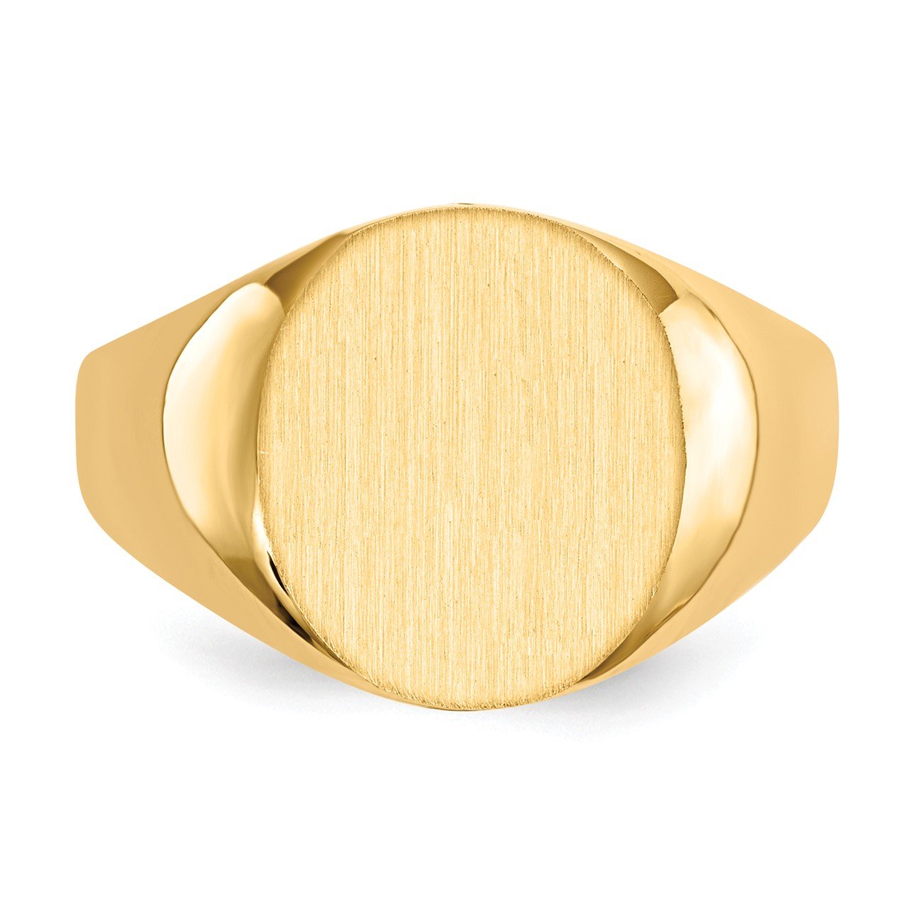 14k 14.0x13.0mm Closed Back Men's Signet Ring-3