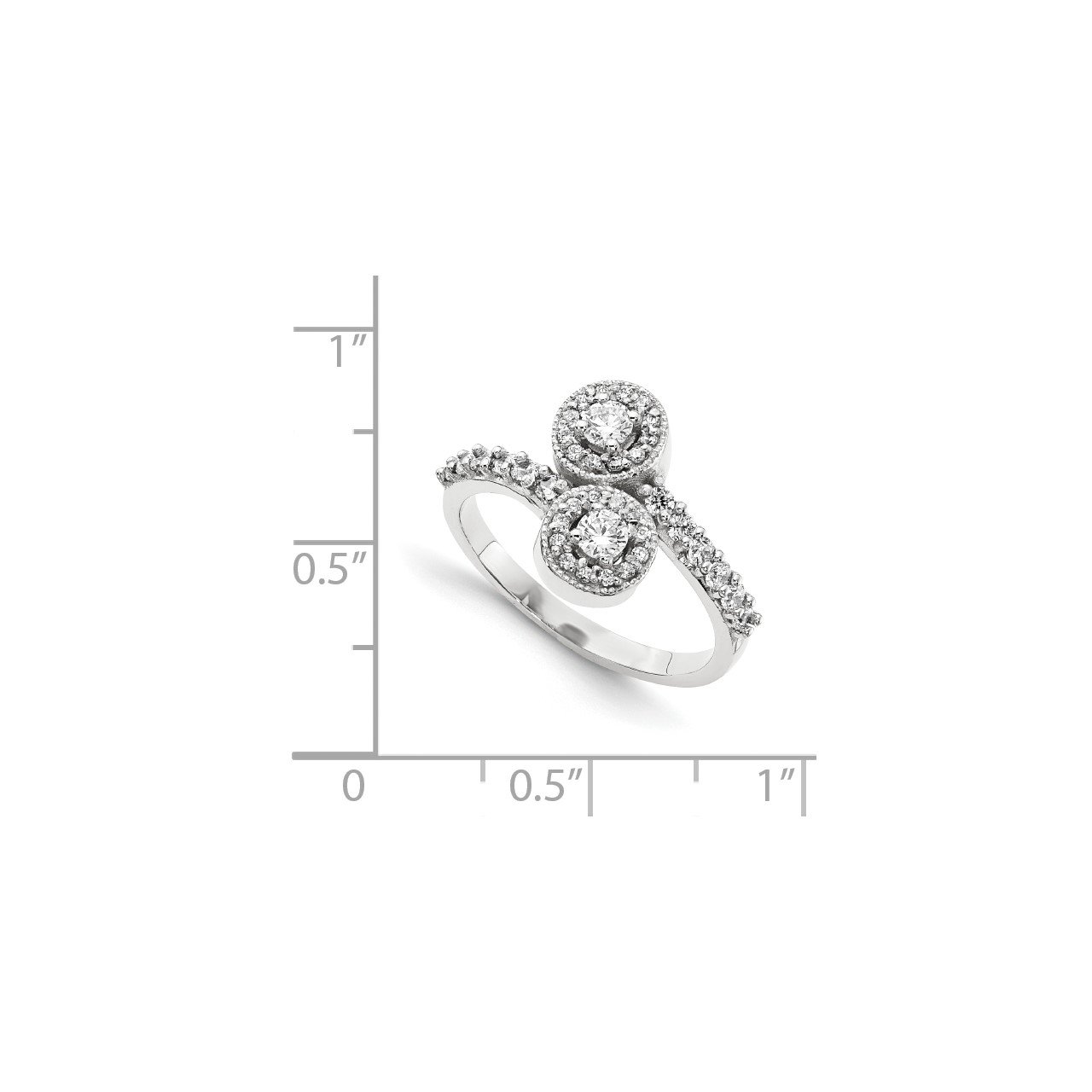 14KW VS Diamond 2-stone Ring Semi-Mount - 3 mm center stones-6