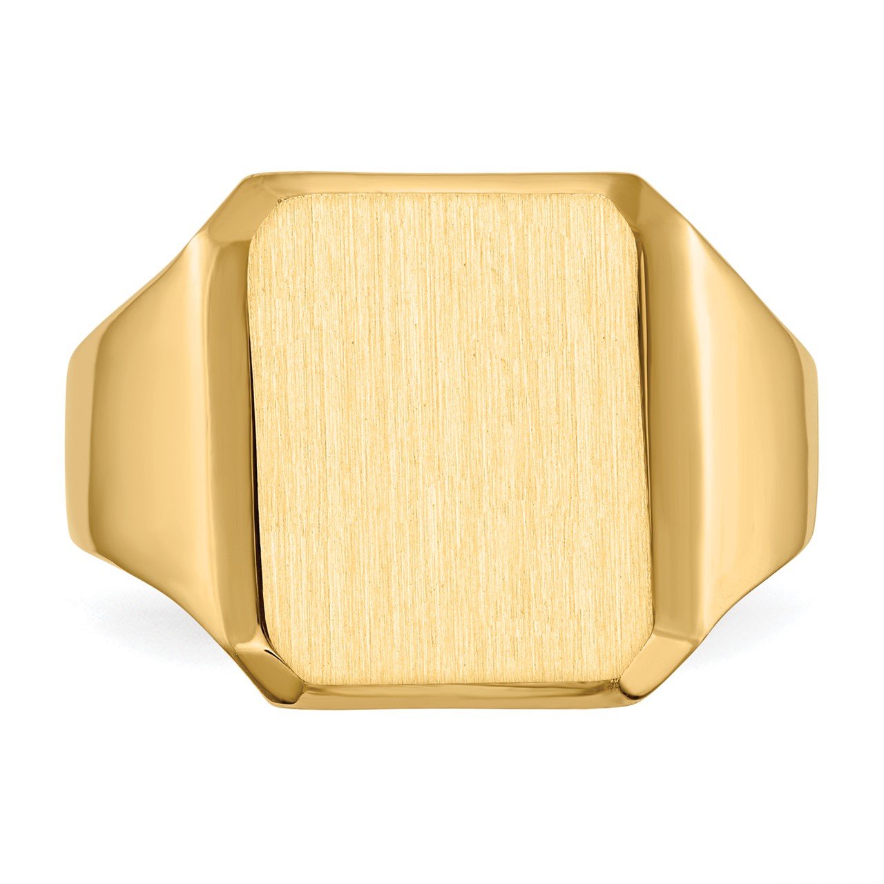 14k 15.0x12.5mm Closed Back Men's Signet Ring-3