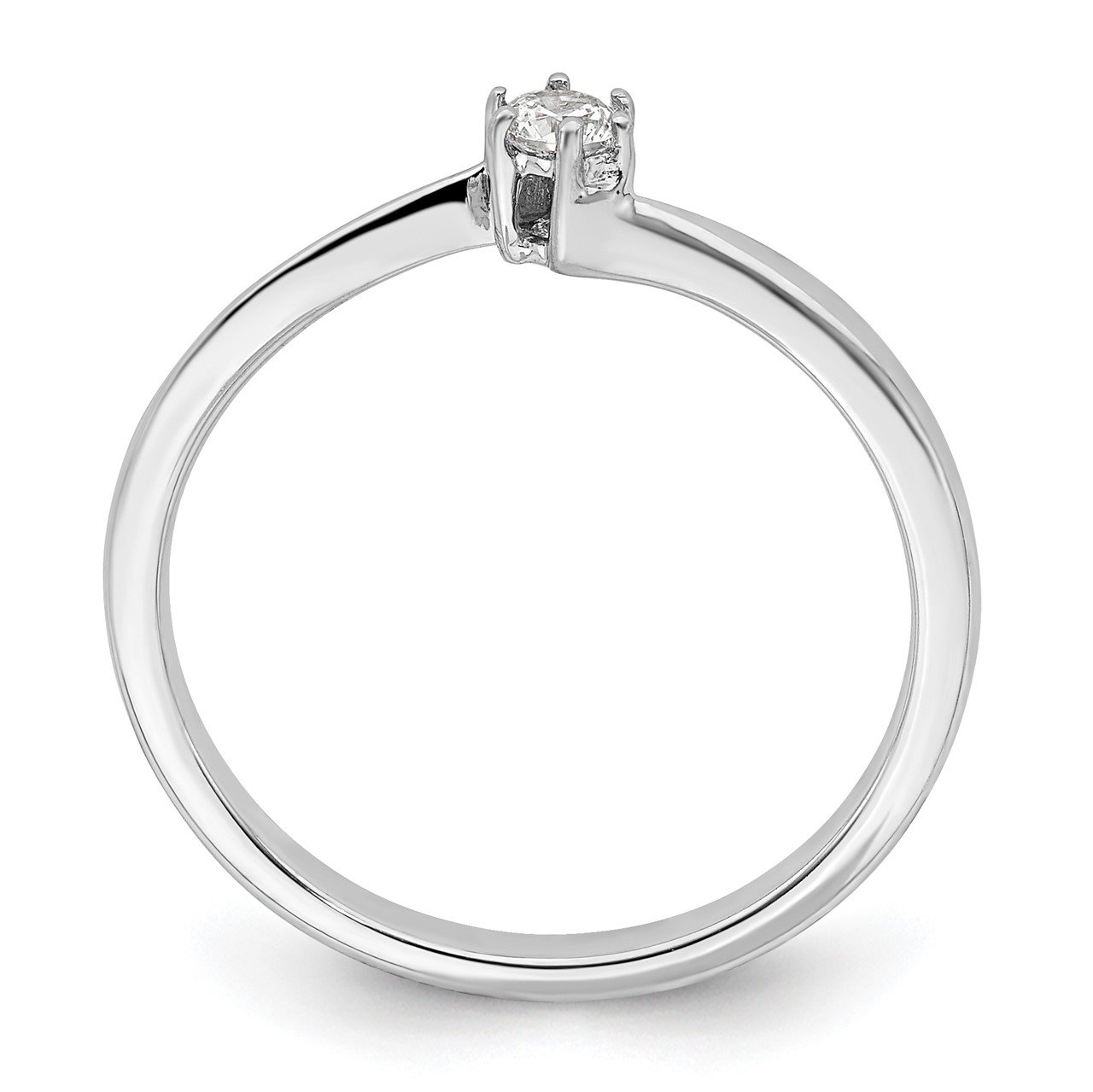 14kw Lab Grown Diamond SI1/SI2, G H I, Off Set Band Promise Ring-1