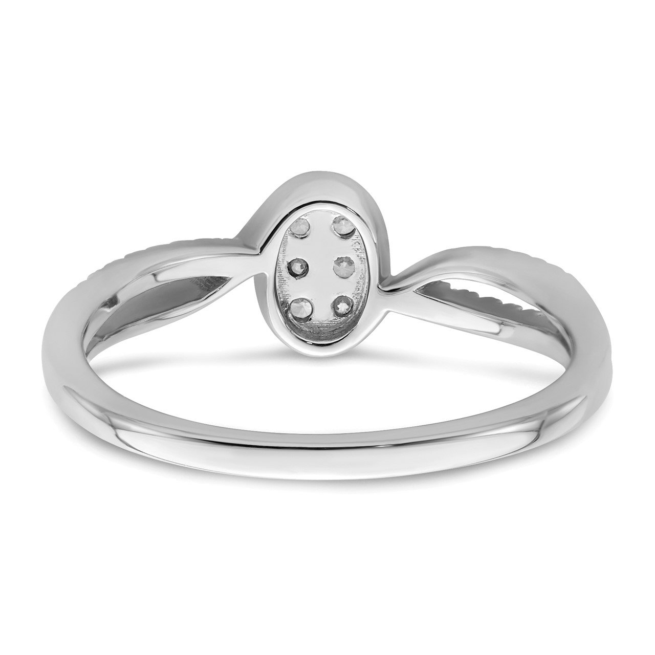 14kw Lab Grown Diamond SI1/SI2, G H I, Small Cluster Promise Ring-4