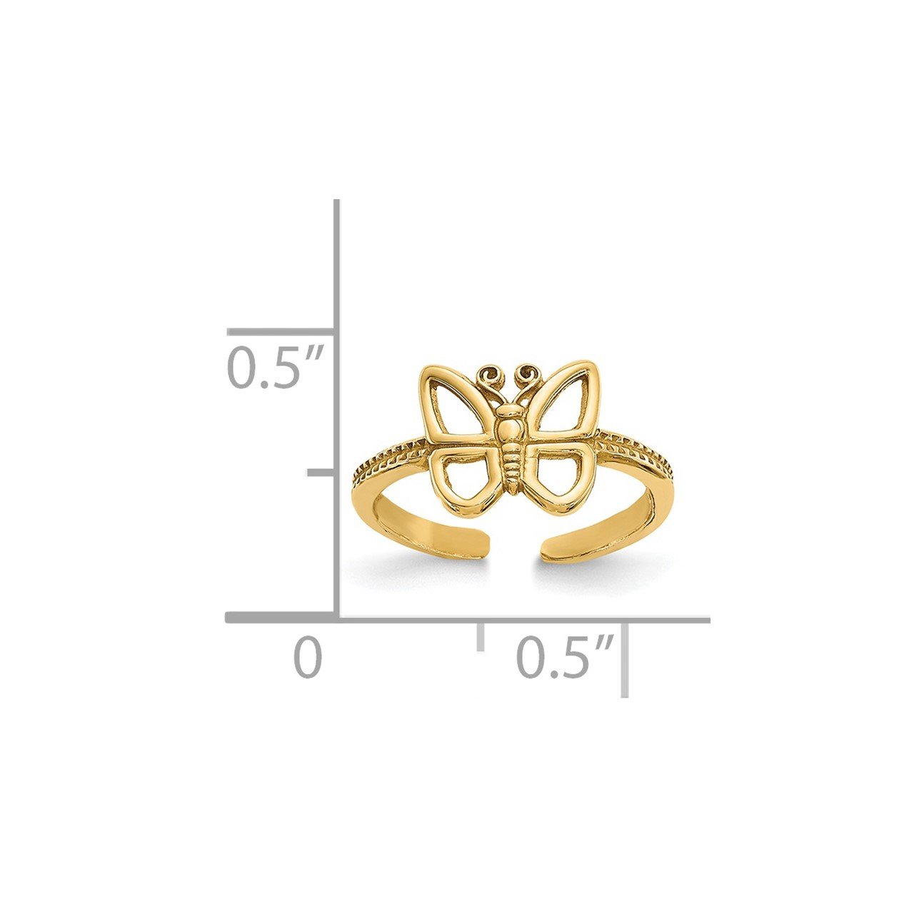 14k Butterfly Toe Ring-6