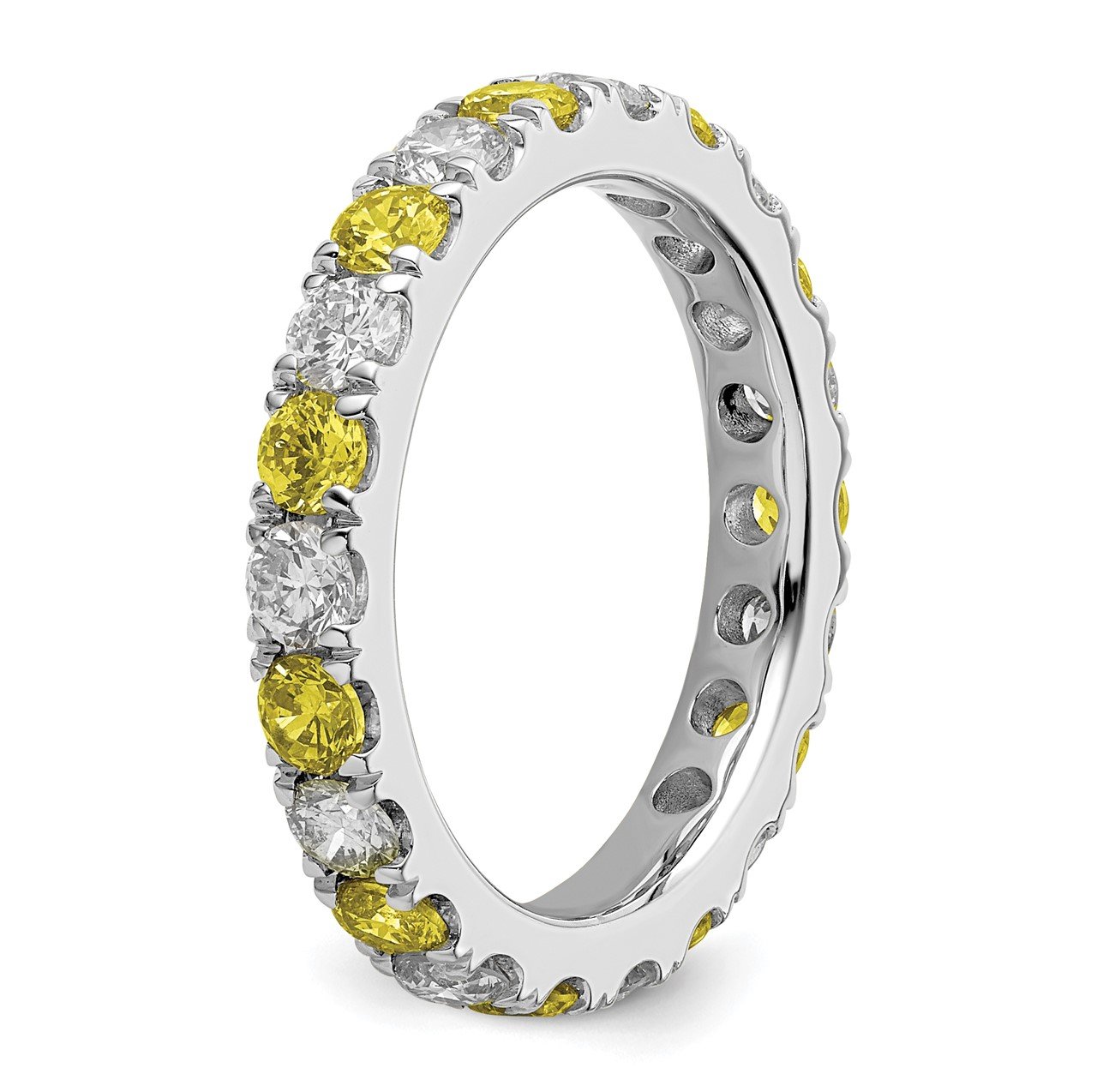 14kw Lab Grown Diamond SI1/SI2 G H I and Created Ruby Eternity Band-4