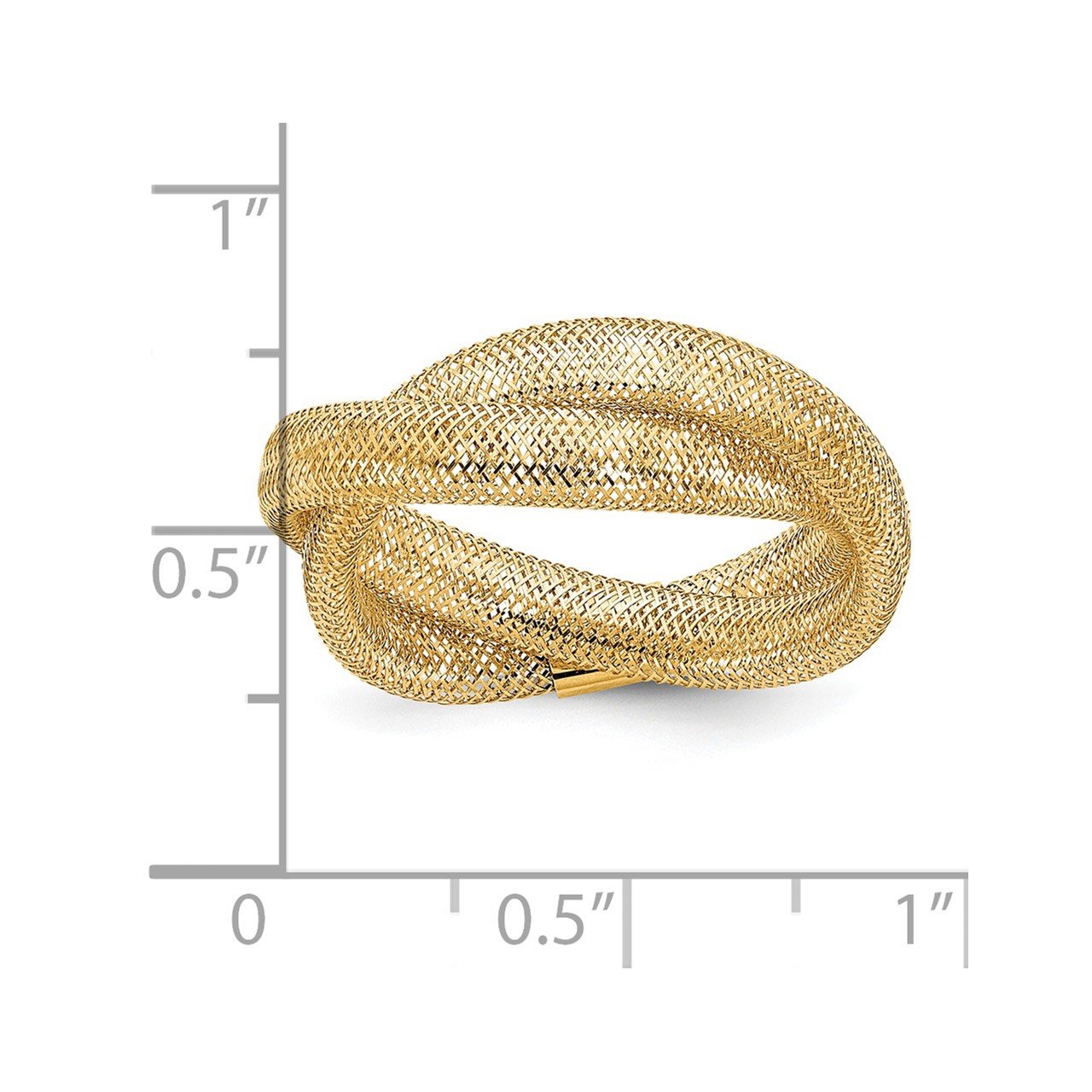 14K Gold Twisted Woven Mesh Stretch Ring-1