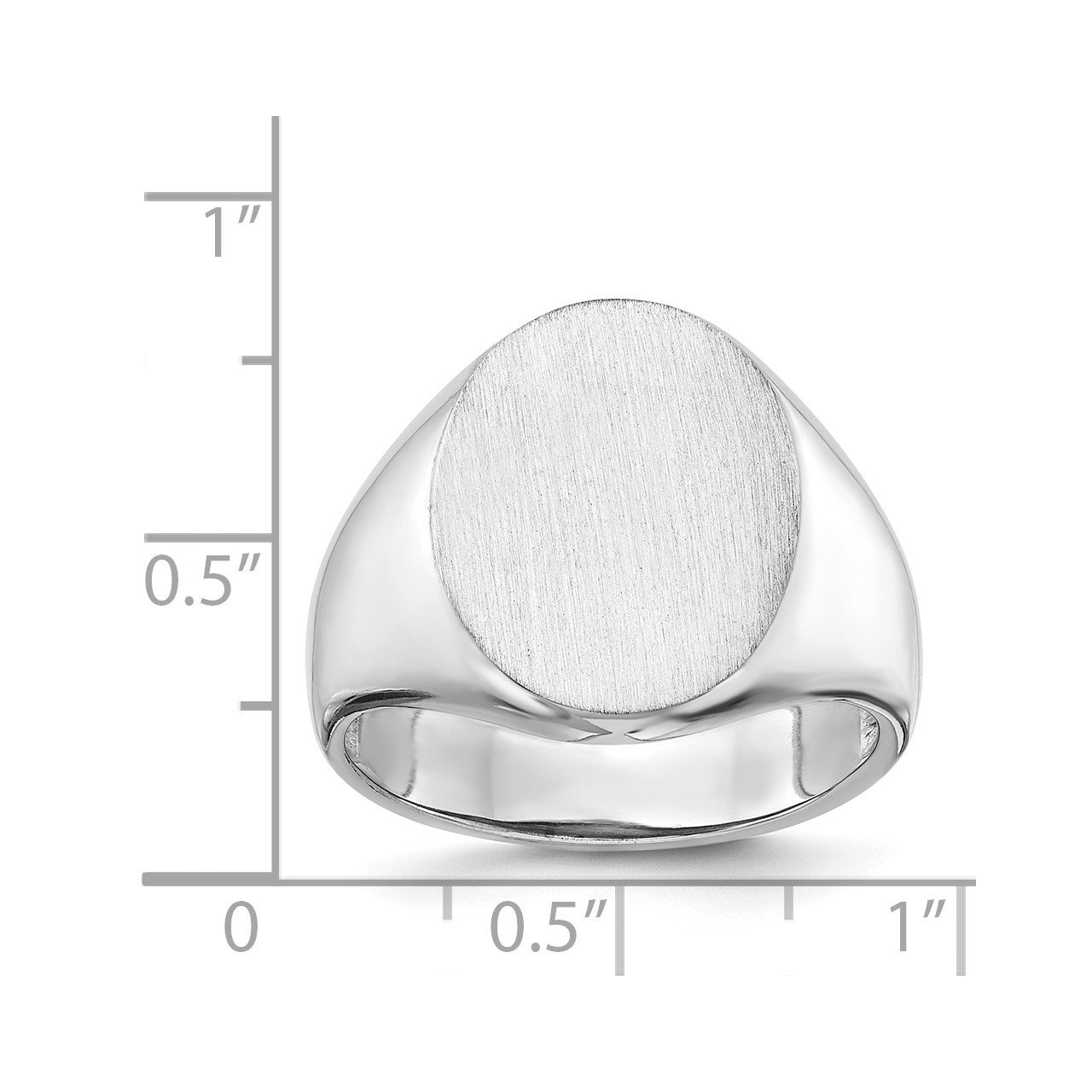 14k White Gold 18.0x14.5mm Open Back Men's Signet Ring-2