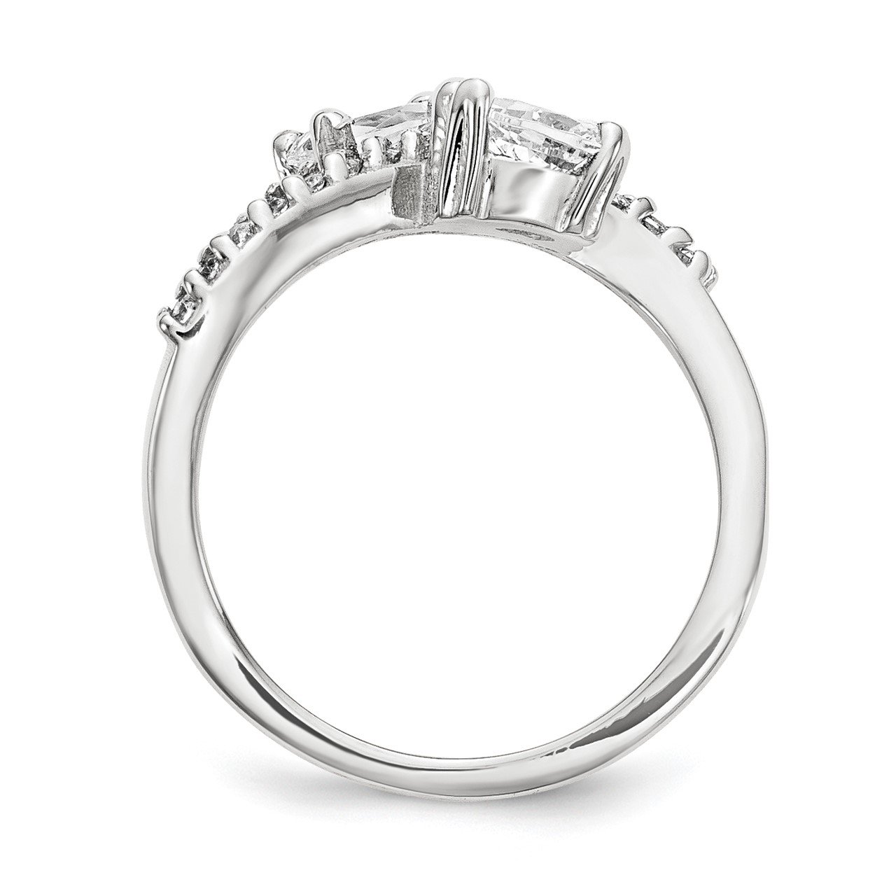 14KW AAA Diamond 2-stone Ring Semi-Mount - 5x3 mm center stones-1