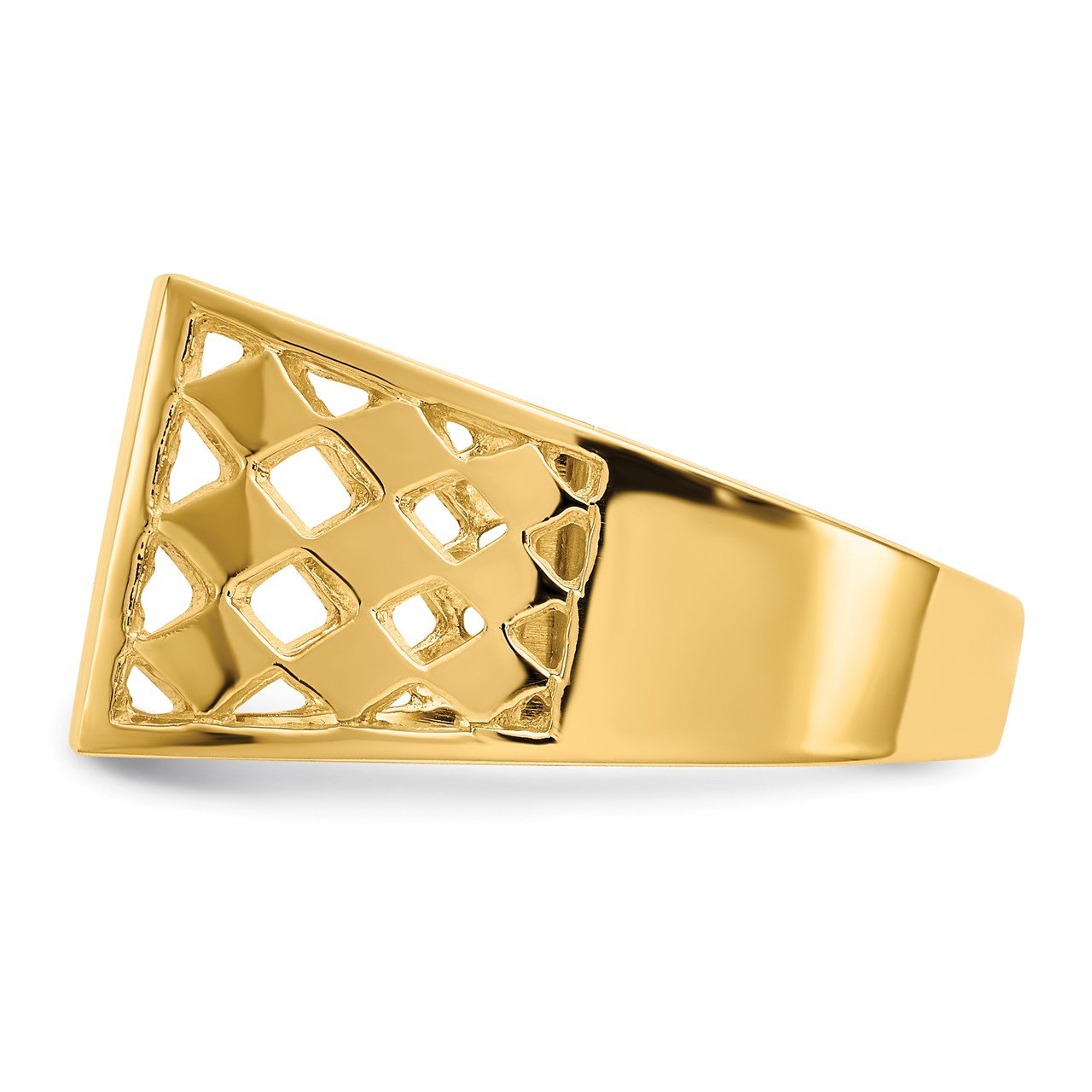 14k 12.0x12.5mm Open Back Men's Signet Ring-2