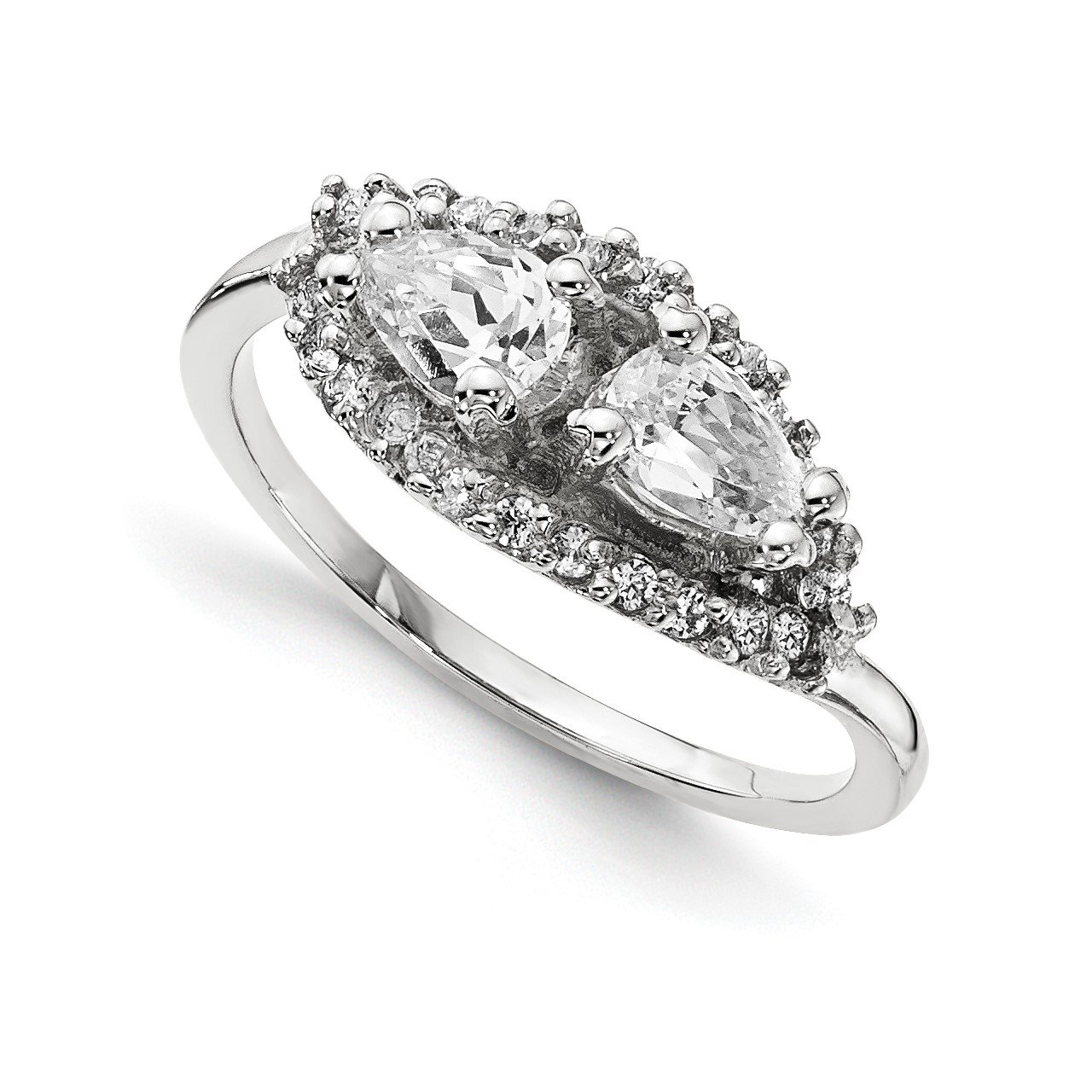 14KW AAA Diamond 2-stone Ring Semi-Mount - 6x4 mm center stones