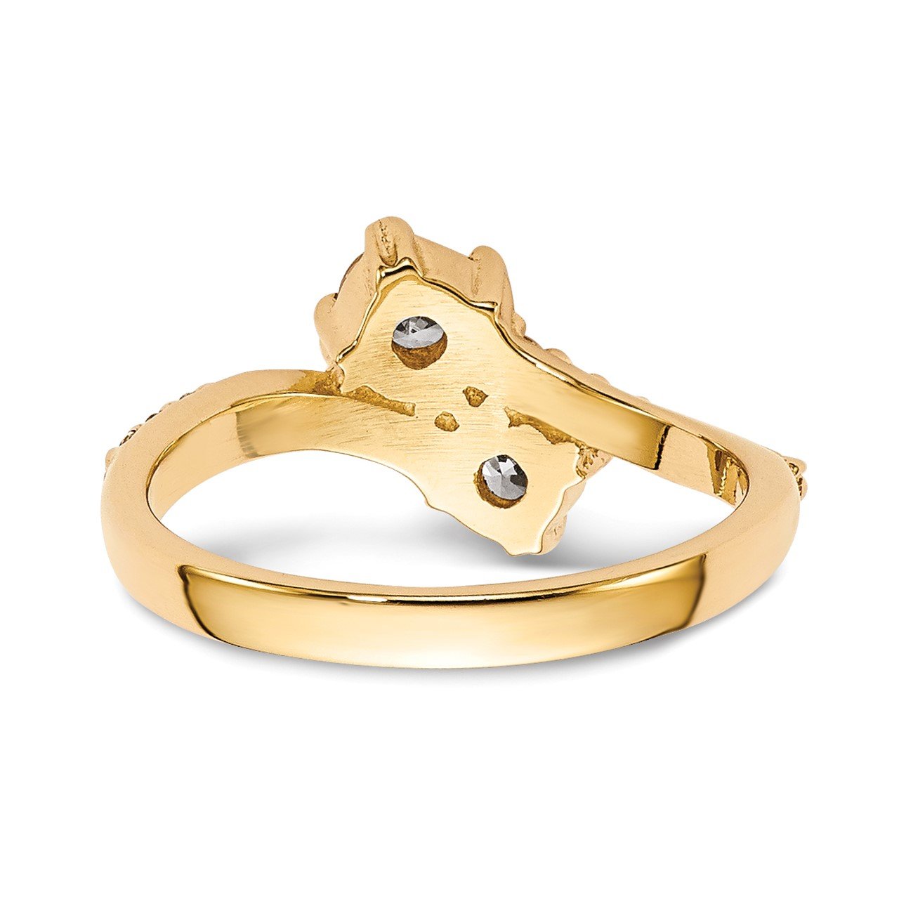 14KY VS Diamond 2-stone Ring Semi-Mount - 3.1 mm center stones-4