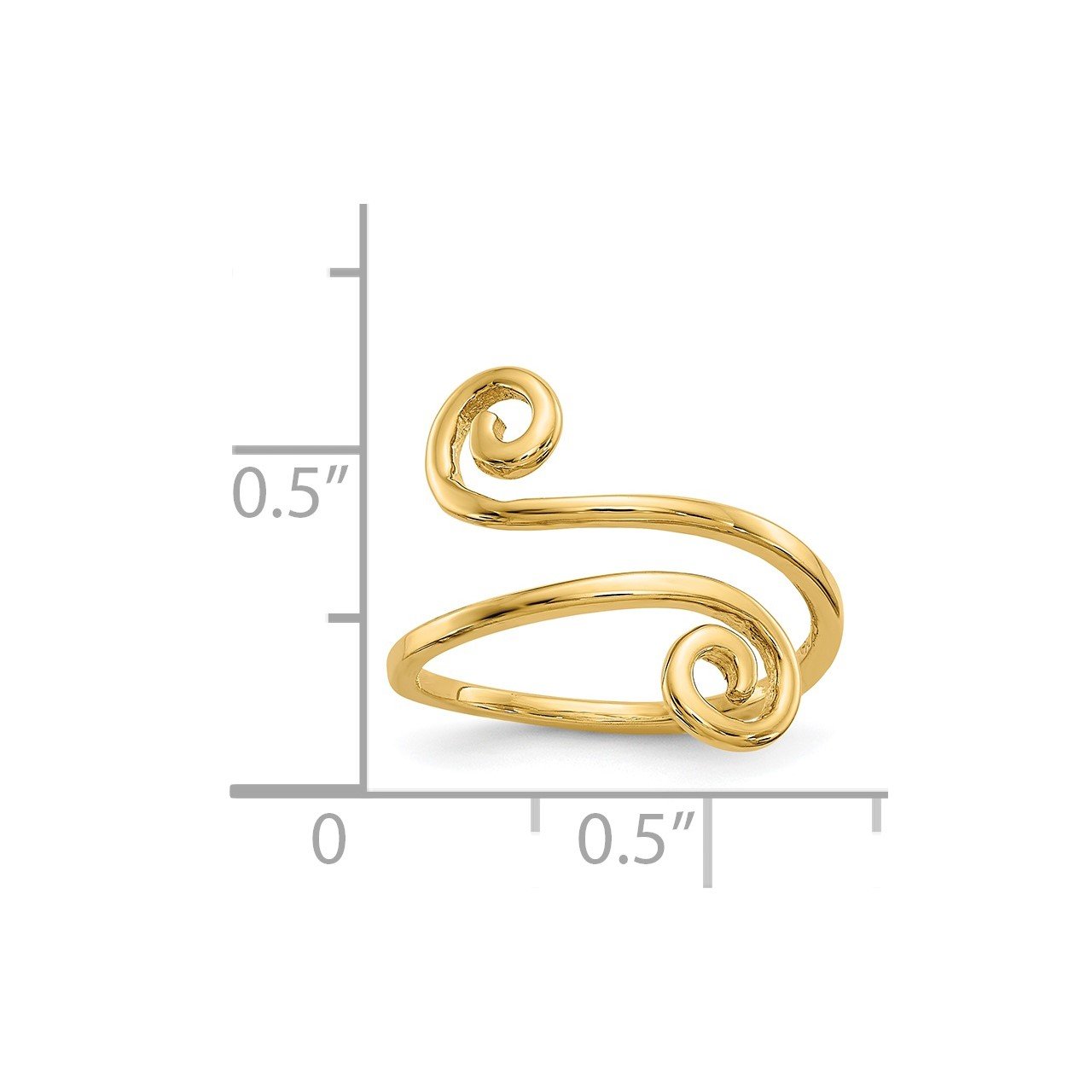 14k Swirl Toe Ring-4