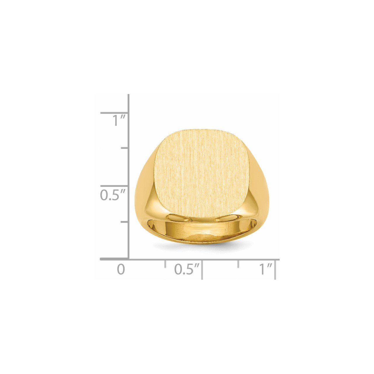 14k 17.0x17.0mm Closed Back Mens Signet Ring-4