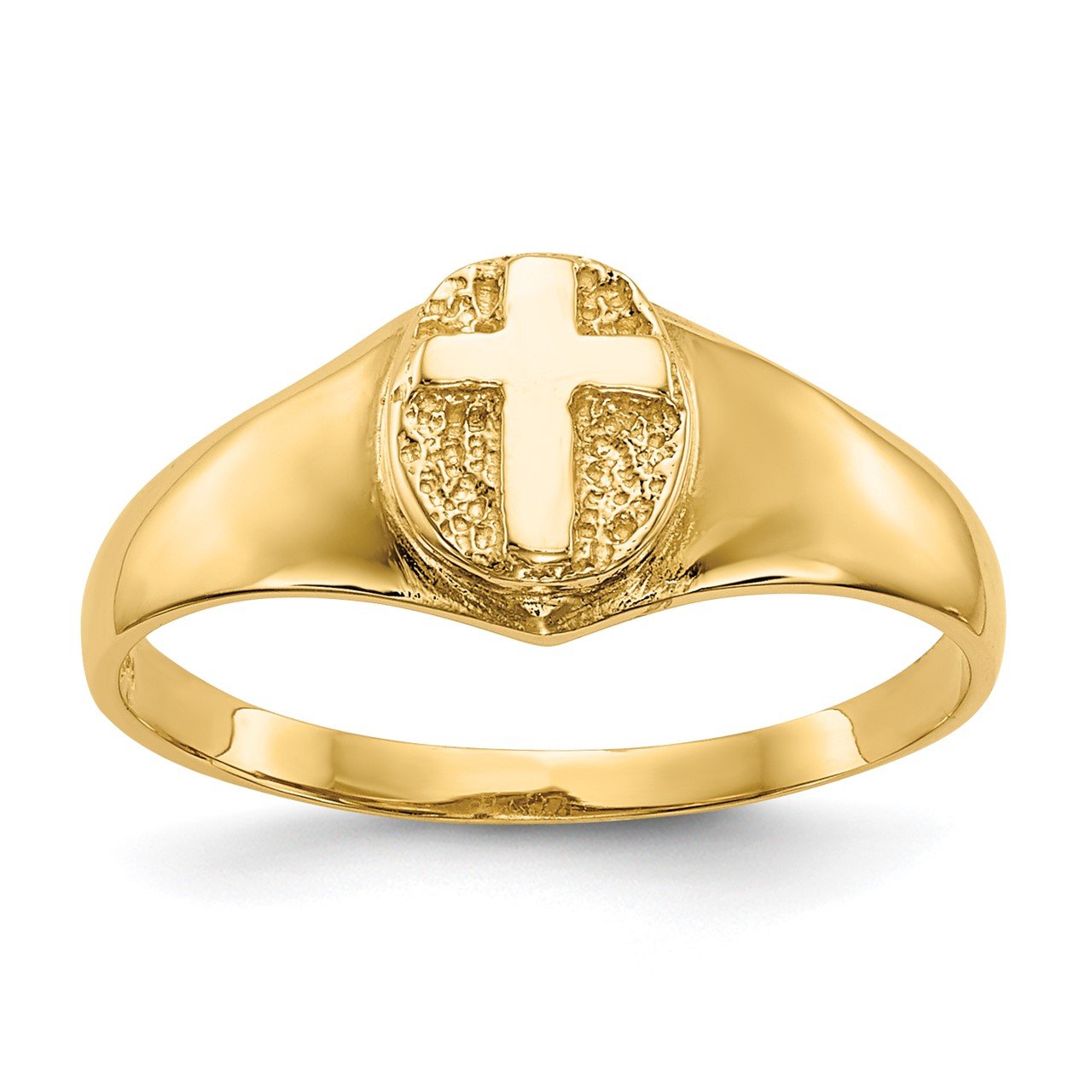 14k Childs Polished Cross Ring