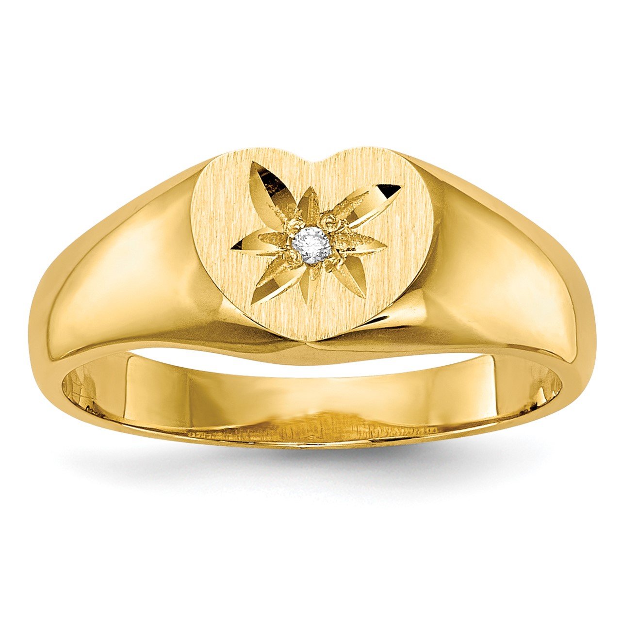 14k A Diamond signet ring | The Gold Store