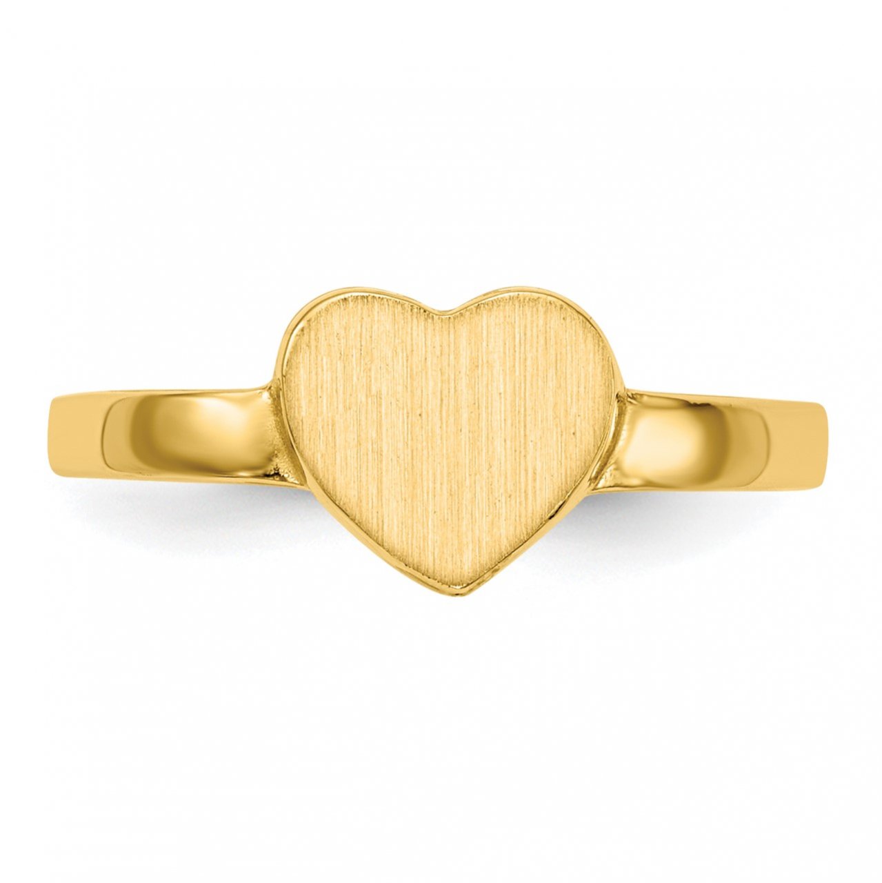 14k 6.5x7.5mm Open Back Heart Signet Ring-3