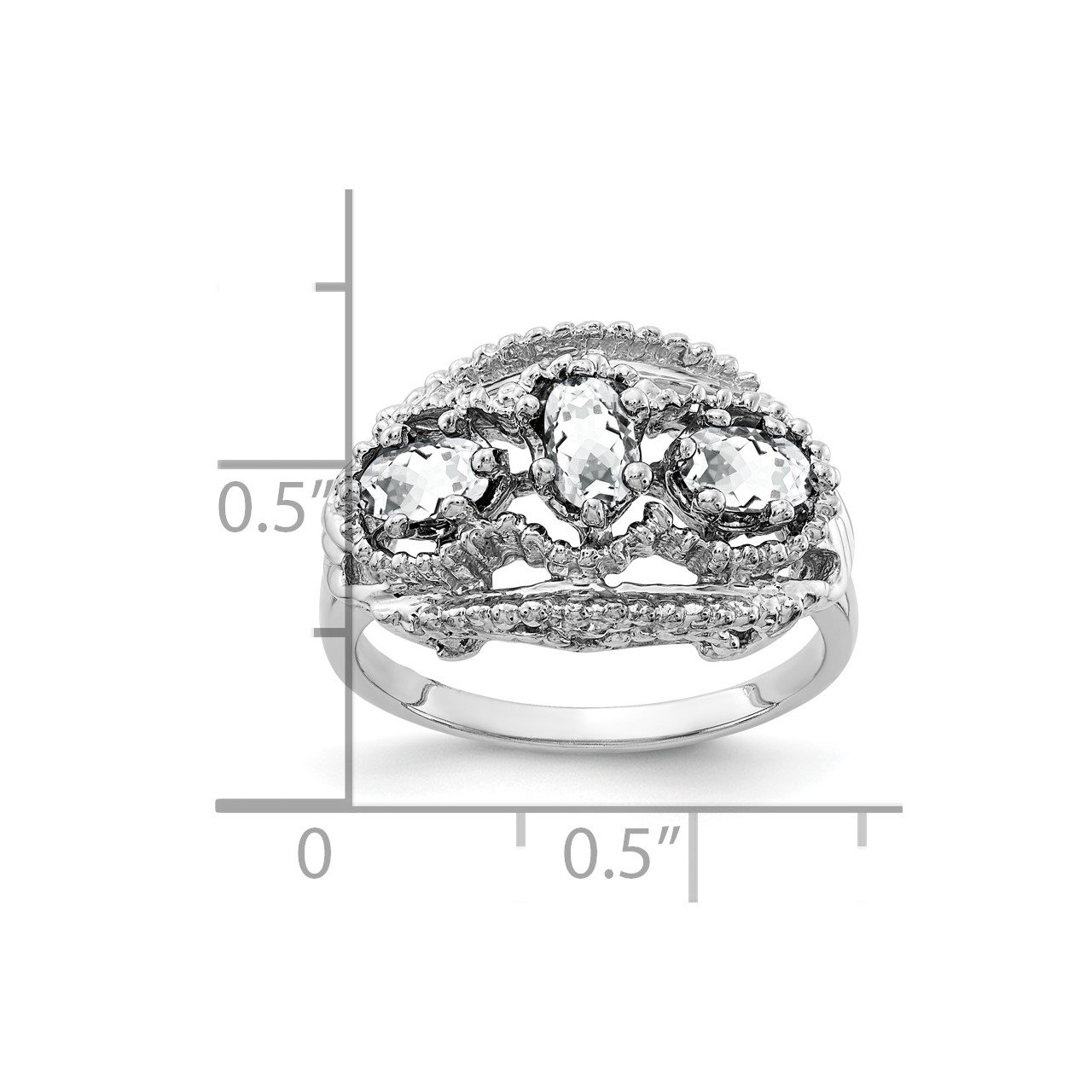 14k White Gold 5x3mm Oval Cubic Zirconia ring-1