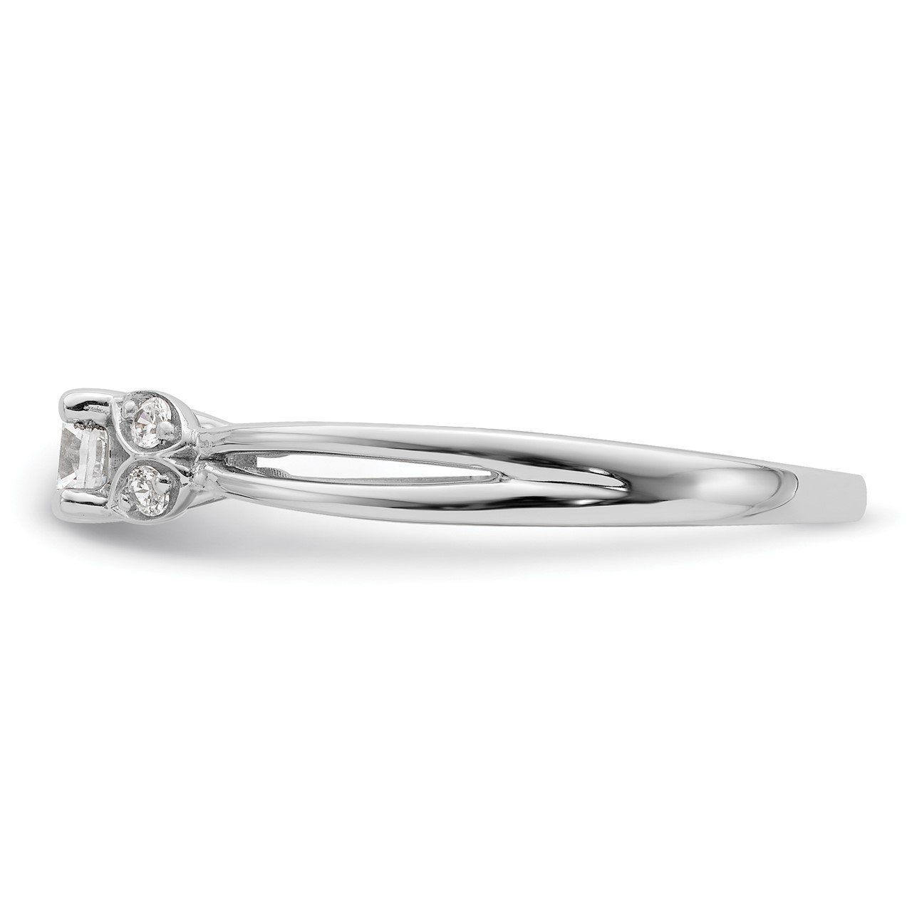 14K White Gold Polish Complete Round Dia. Engagement Ring-2