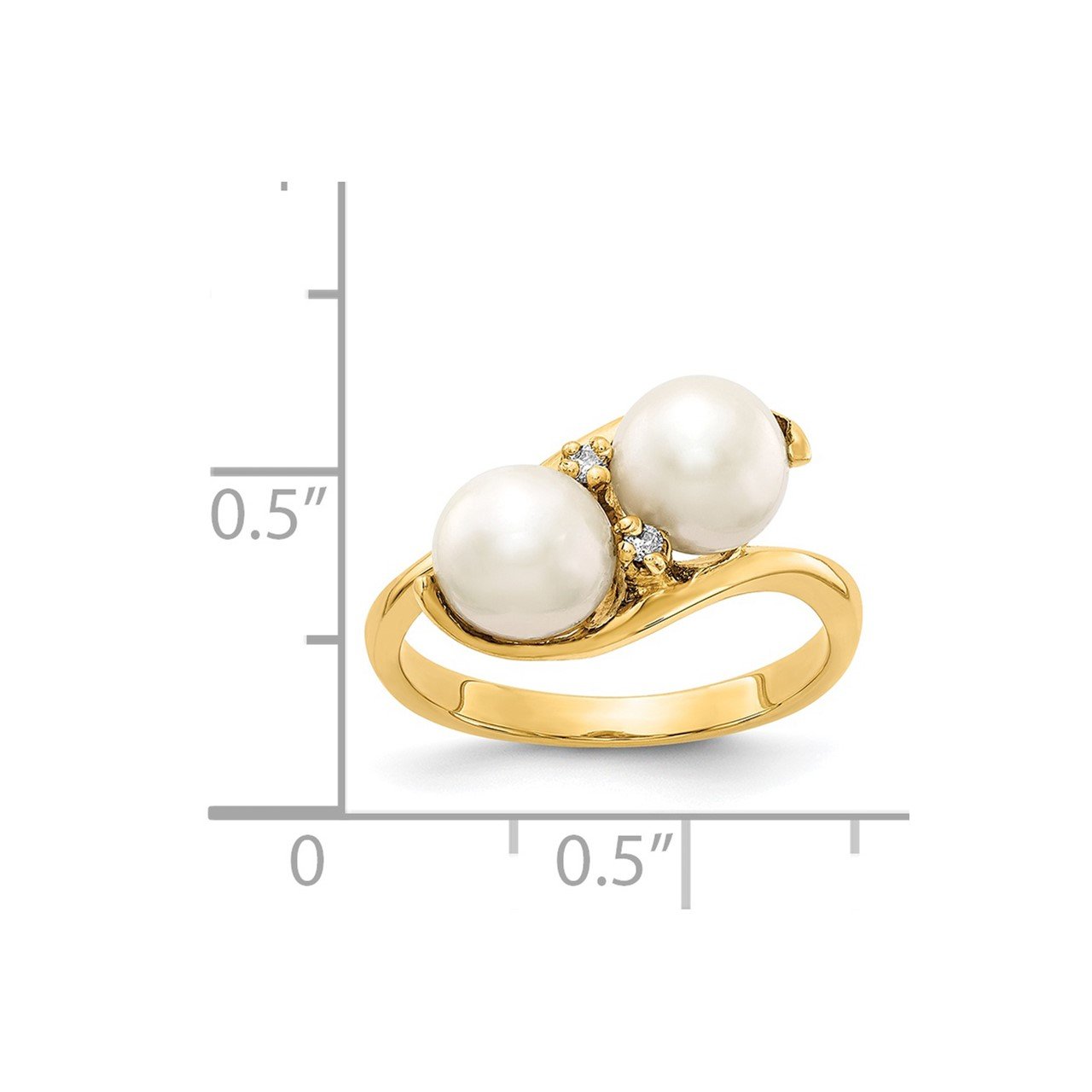 14k 6mm Black FW Cultured Pearl A Diamond ring-1