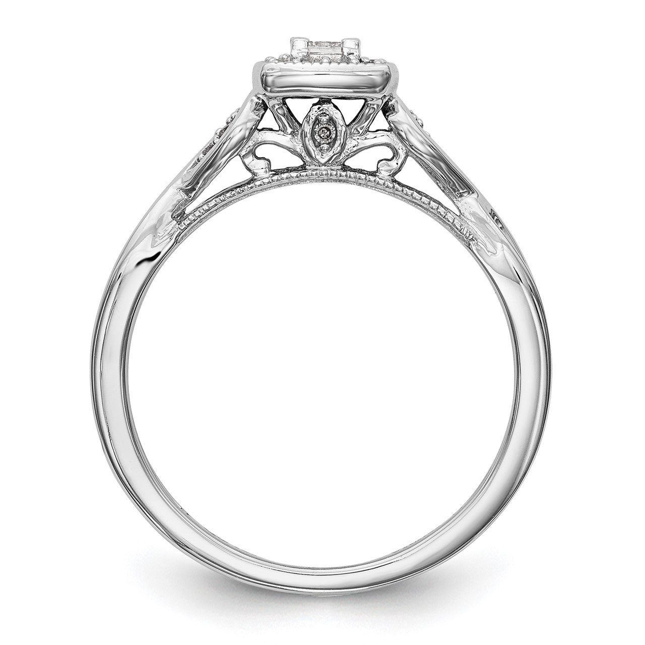 14K White Gold Complete Diamond Promise/Engagement Ring-1